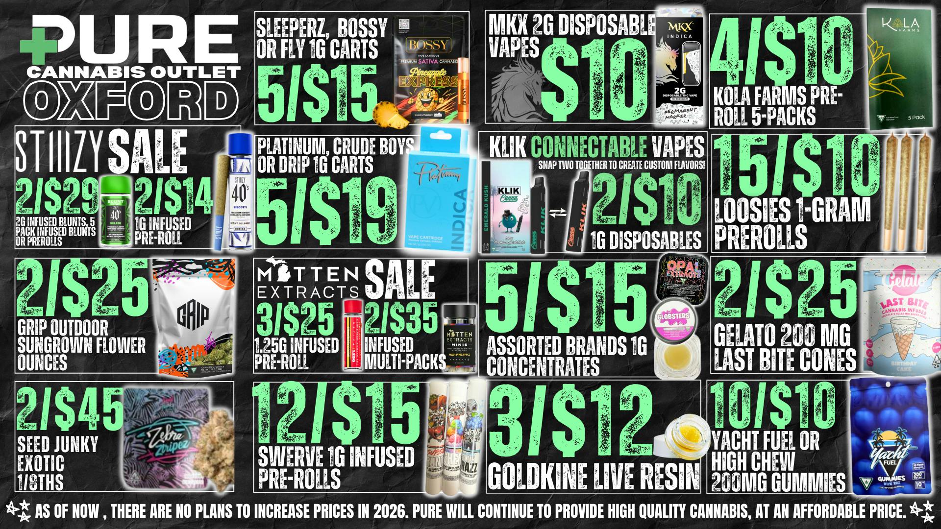 Pure Cannabis Outlet MITTEN INFUSED PRE ROLL SALE 🎉STIIIZY SALE