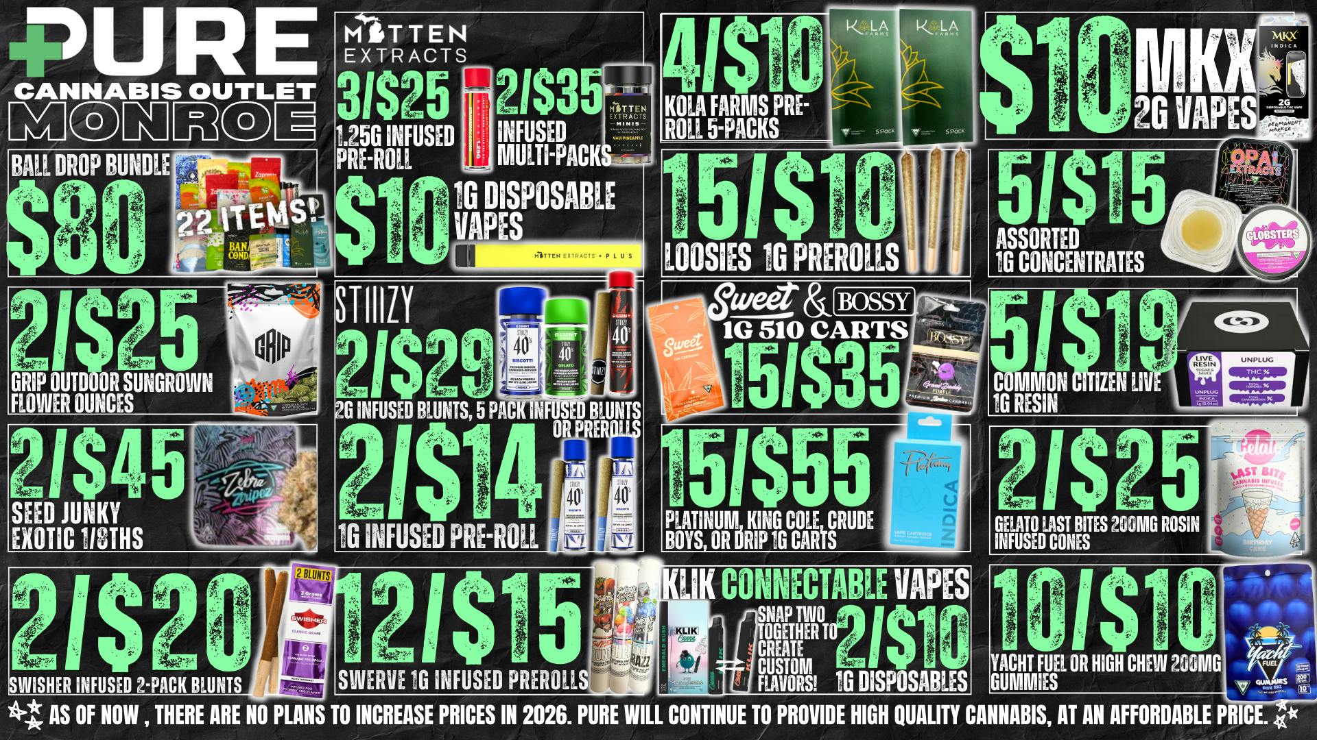 Pure Cannabis Outlet STIIIZY SALE 🎉MITTEN SALE 🎉 $80 BALL DROP BUNDLE