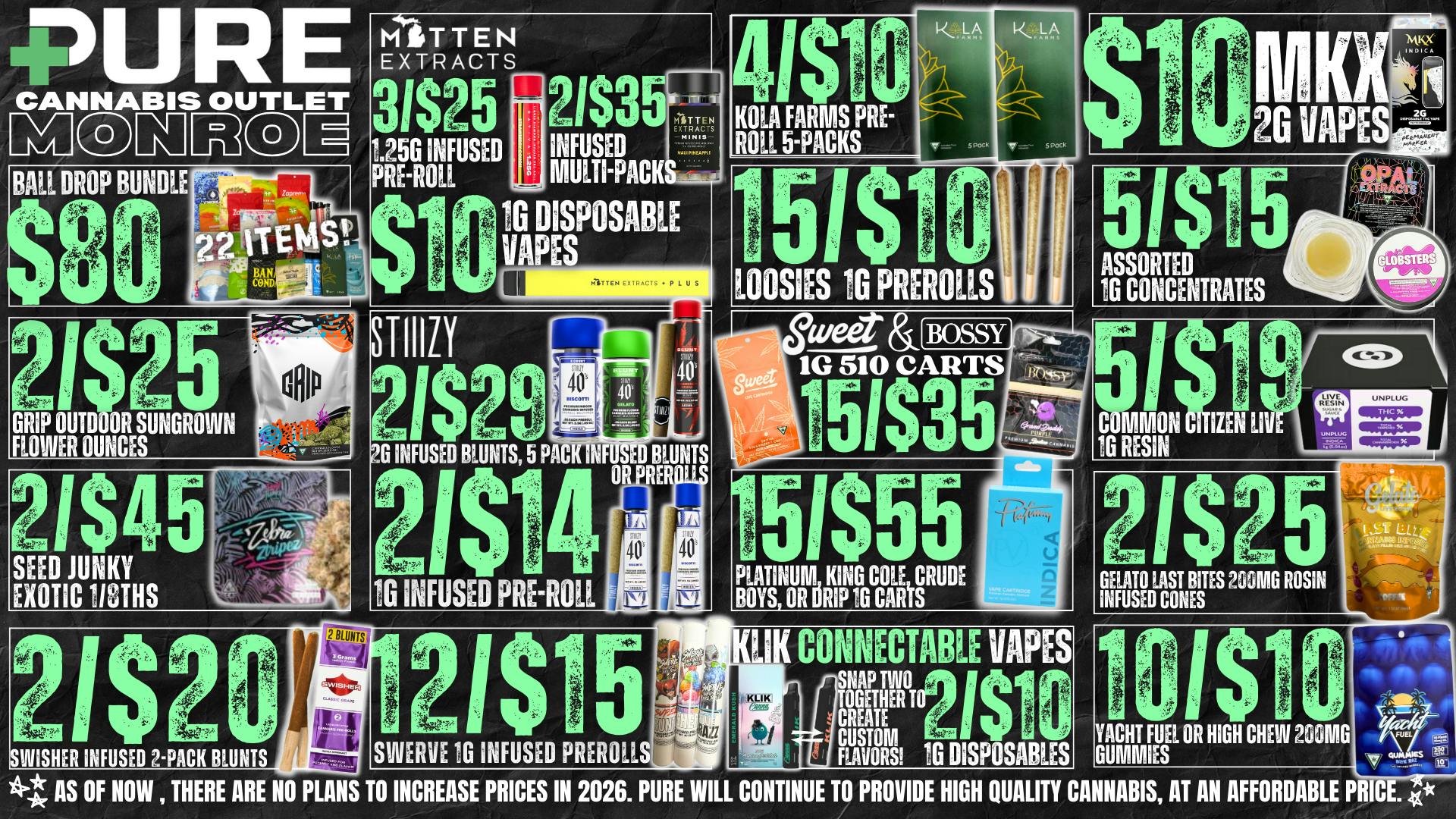 Pure Cannabis Outlet STIIIZY SALE 🎉 $80 BALL DROP BUNDLE - 22 ITEMS 🎉