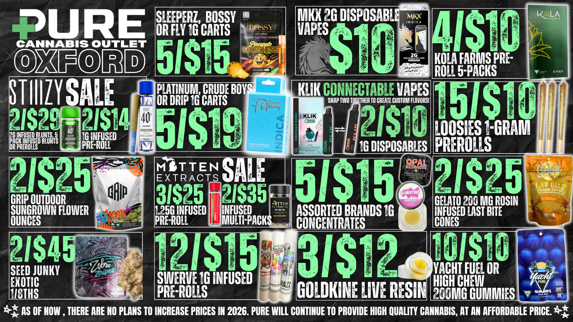 Pure Cannabis Outlet MITTEN INFUSED PRE ROLL SALE 🎉STIIIZY SALE