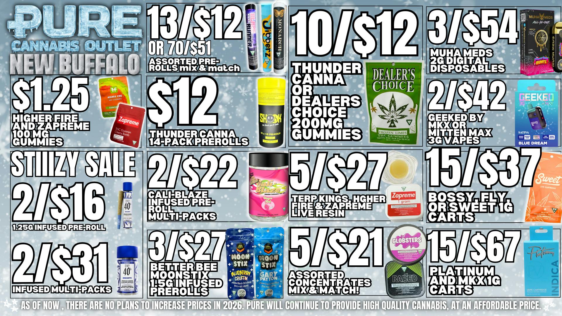 Pure Cannabis Outlet - New Buffalo NO 24% TAX INCREASE ❄️