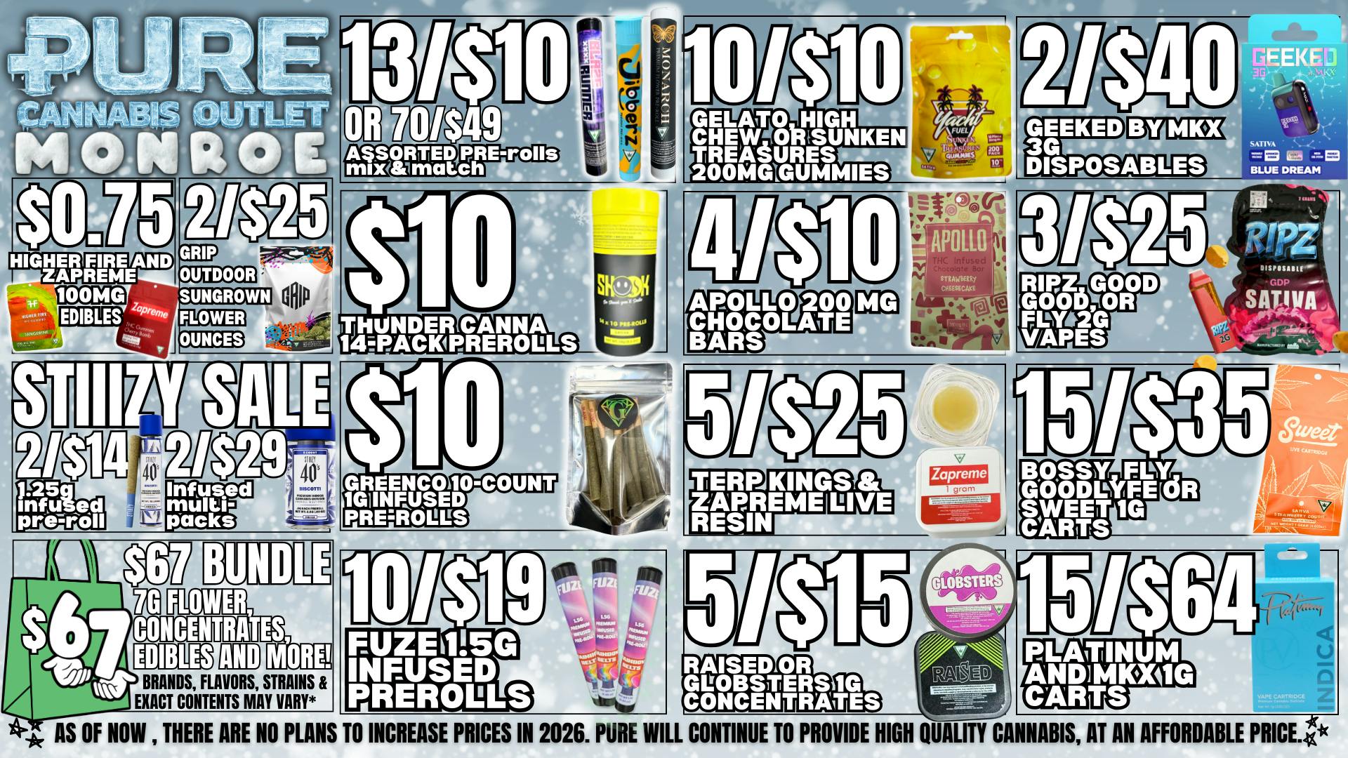 Pure Cannabis Outlet NO 24% TAX INCREASE ❄️