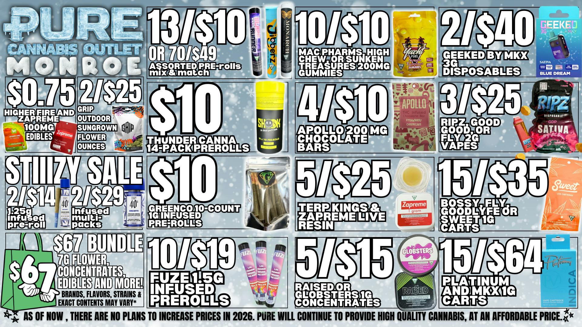 Pure Cannabis Outlet NO 24% TAX INCREASE ❄️