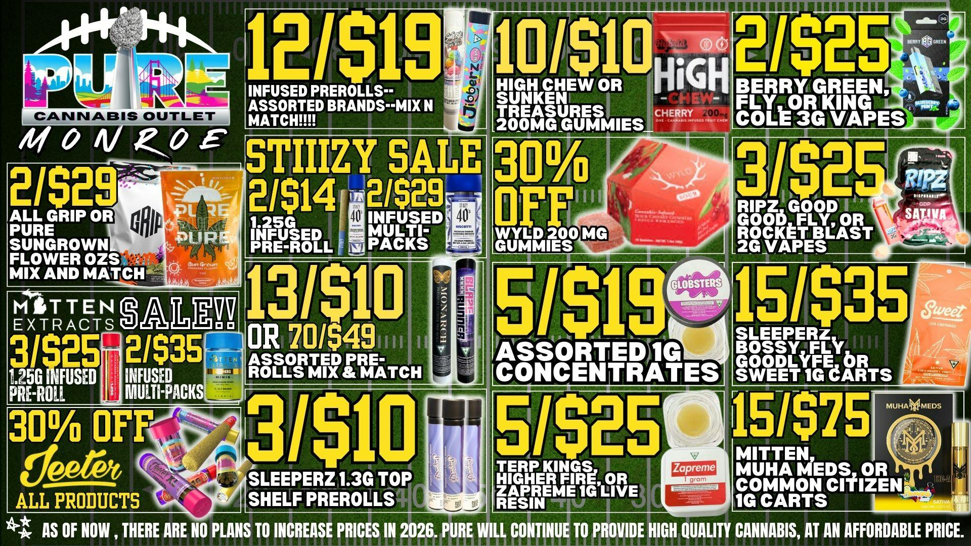 Pure Cannabis Outlet 🏈 NO ADDITIONAL 24% TAX 🏈