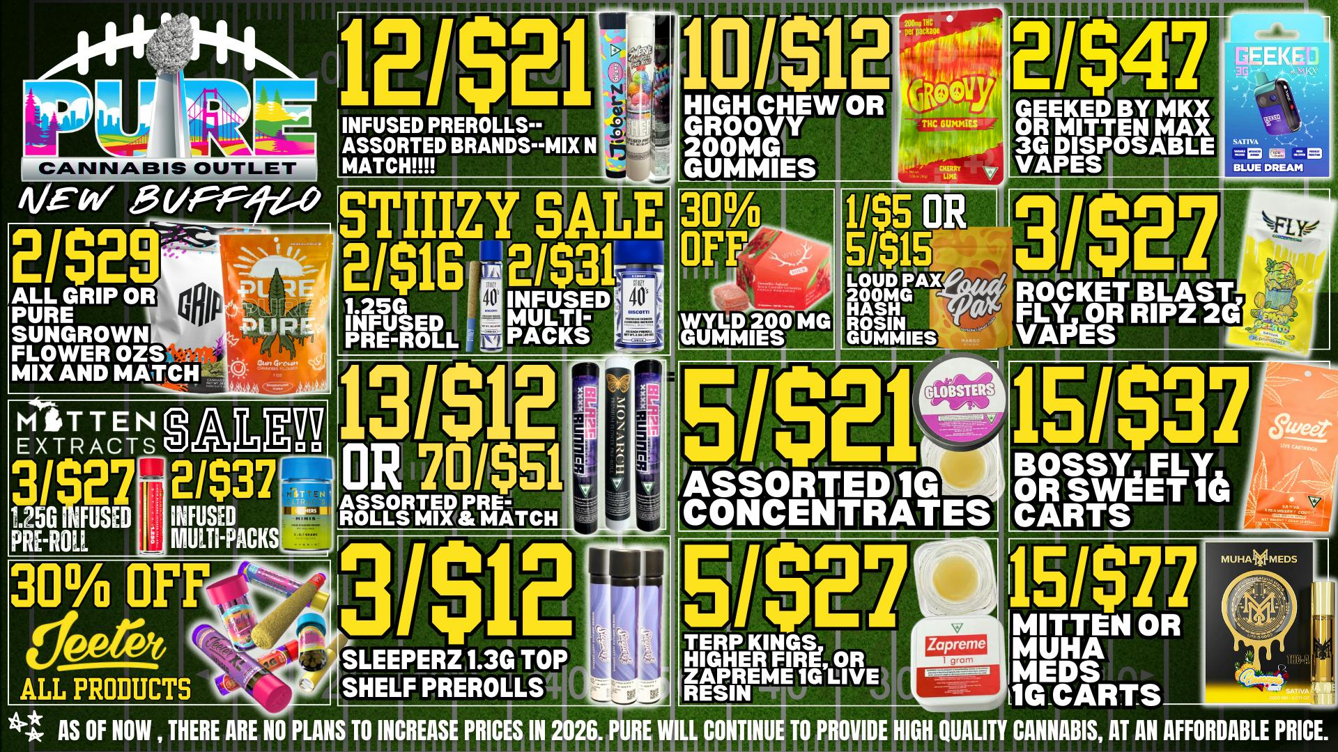 Pure Cannabis Outlet - New Buffalo 🏈 NO ADDITIONAL 24% TAX 🏈