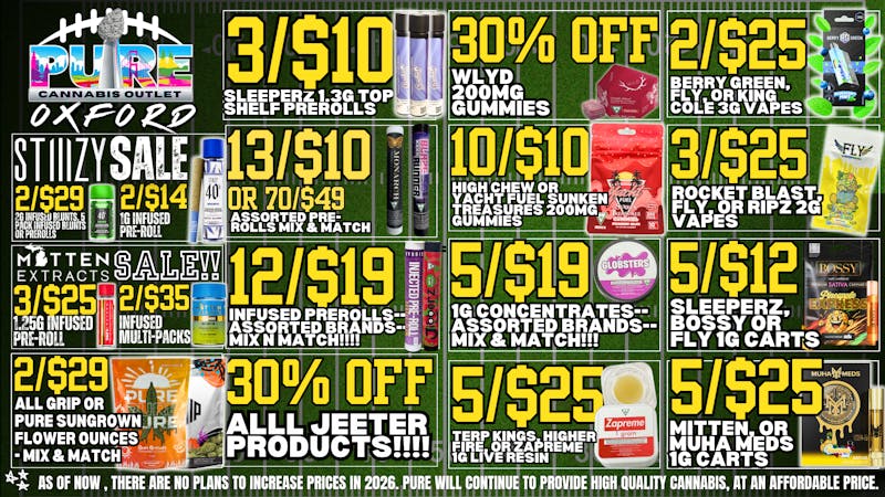 Pure Cannabis Outlet 🏈 NO ADDITIONAL 24% TAX 🏈