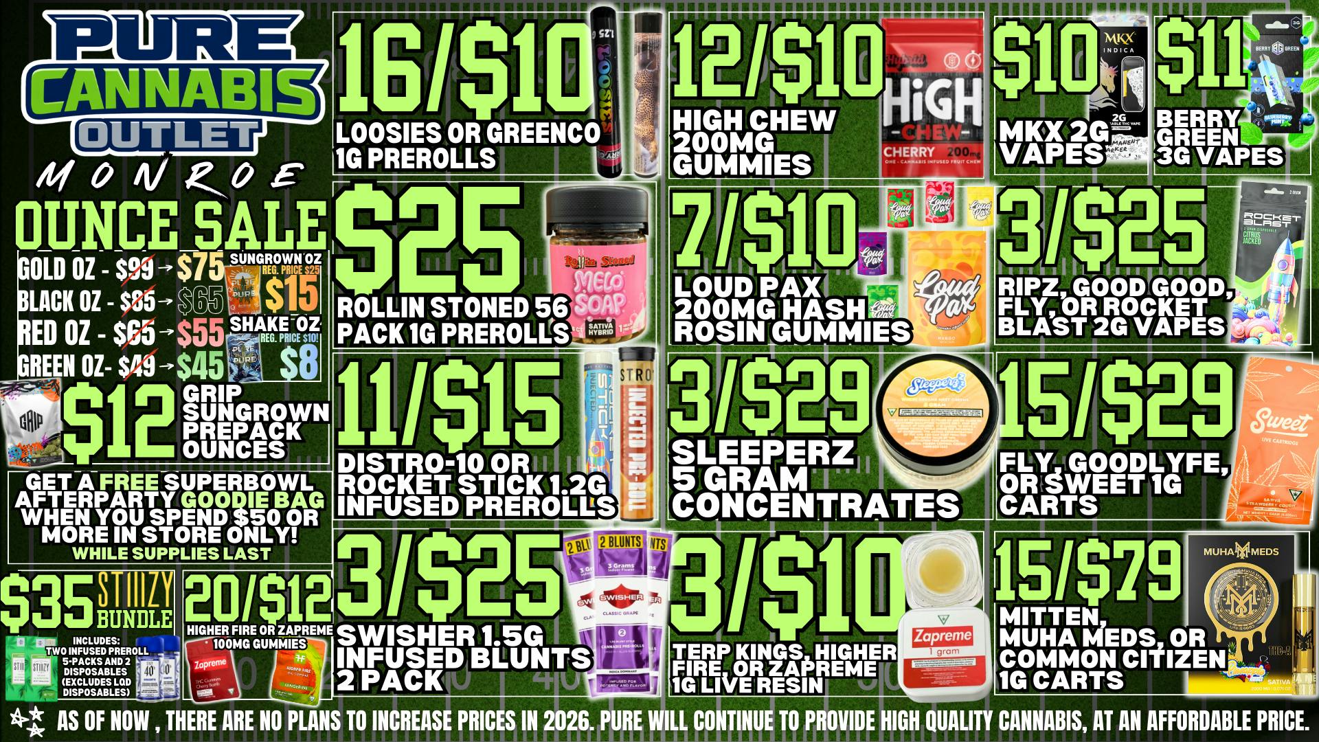 Pure Cannabis Outlet 🏈 NO ADDITIONAL 24% TAX 🏈