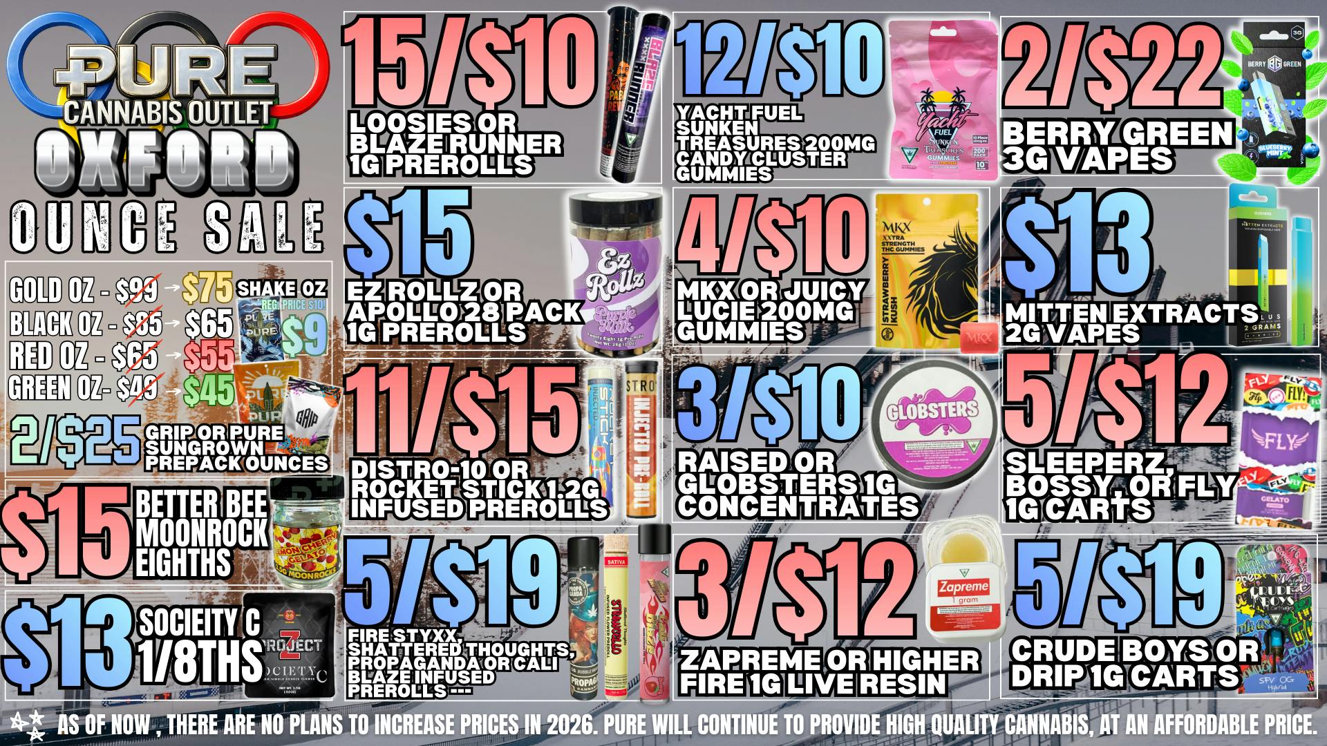 Pure Cannabis Outlet 🥇 NO ADDITIONAL 24% TAX 🥇OUNCE SALE🥇