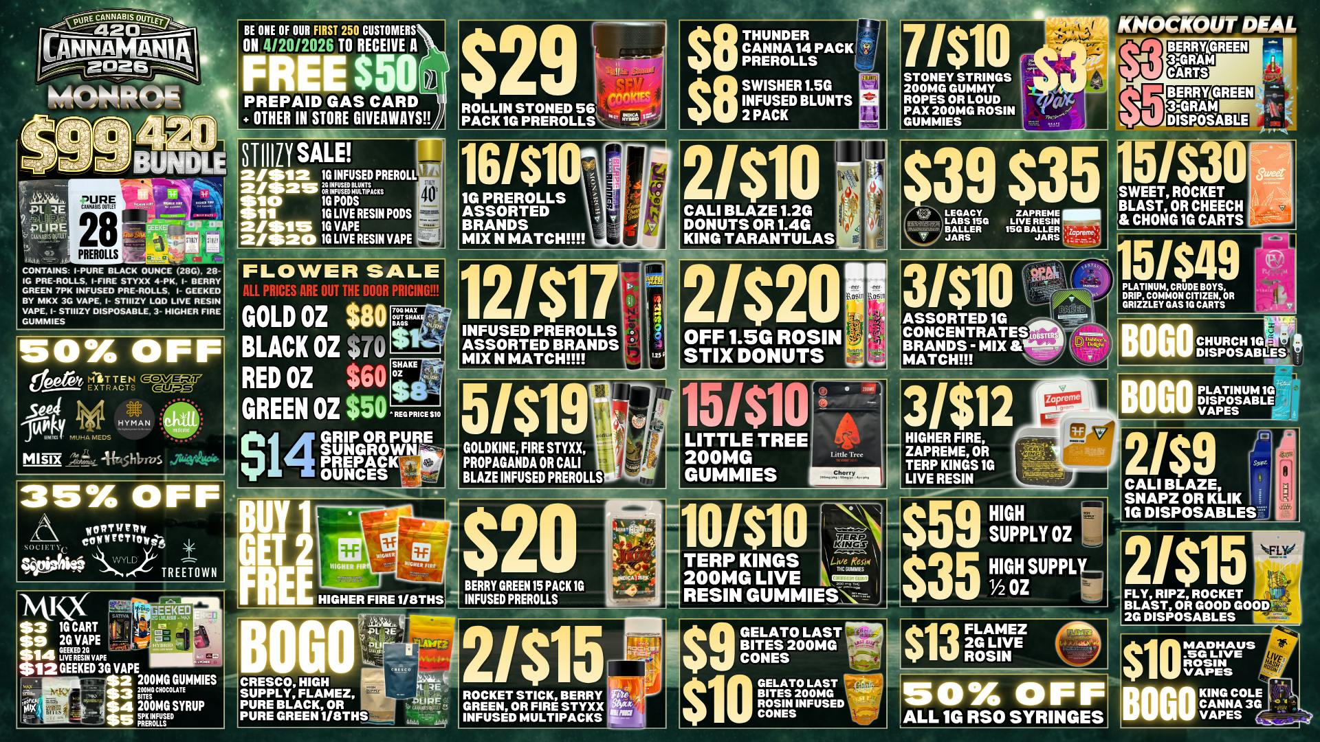 Pure Cannabis Outlet - Monroe 🍃$99 420 BUNDLE🍃50% OFF SELECT BRANDS🍃GIVEAWAYS