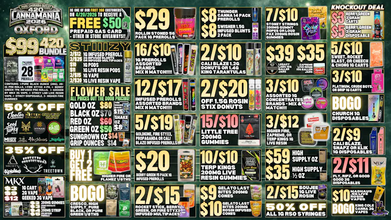 Pure Cannabis Outlet Delivery $99 420 BUNDLE🍃50% OFF SELECT BRANDS🍃GIVEAWAYS!