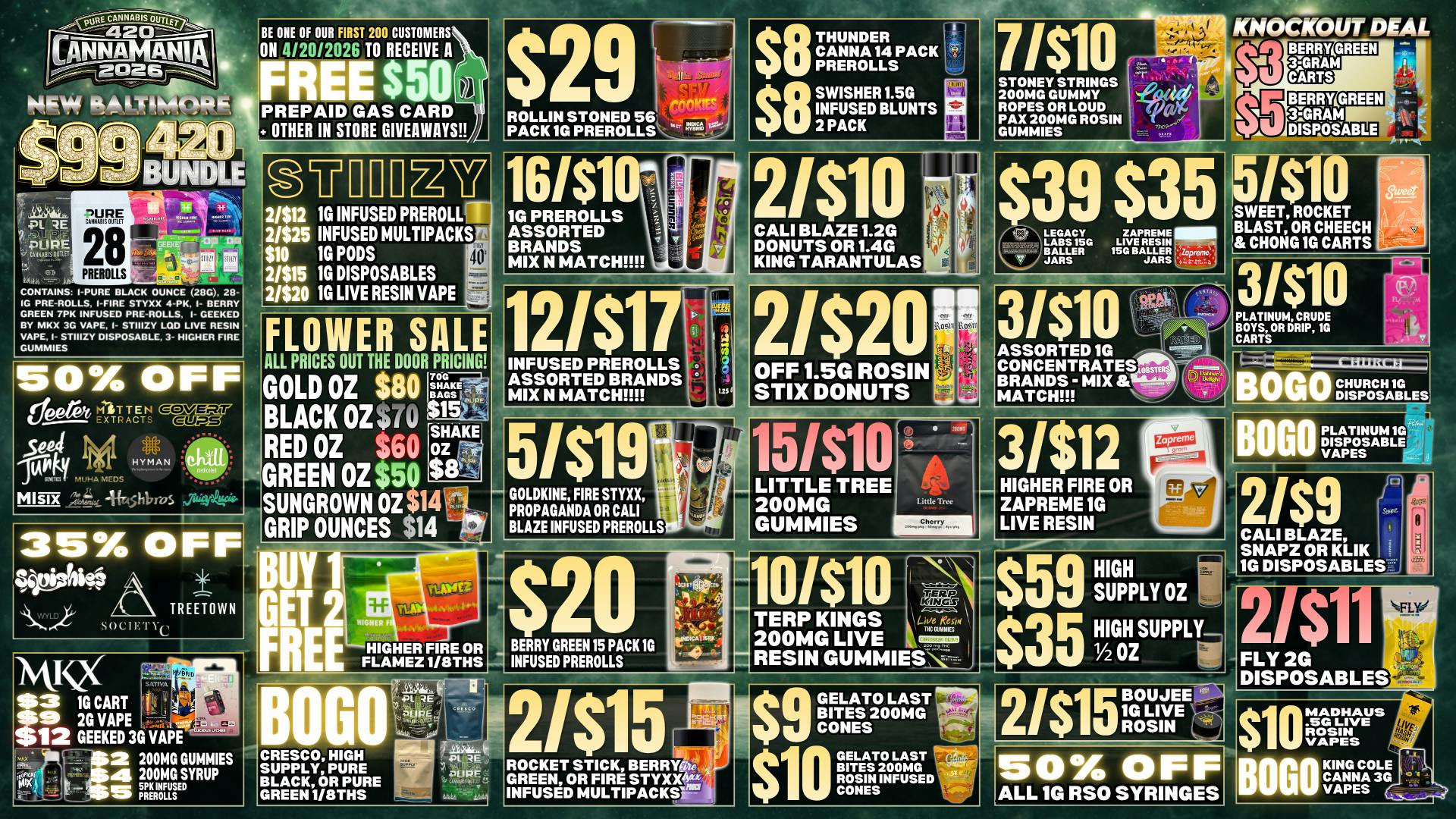 Pure Cannabis Outlet - New Baltimore $99 420 BUNDLE🍃50% OFF SELECT BRANDS🍃GIVEAWAYS!