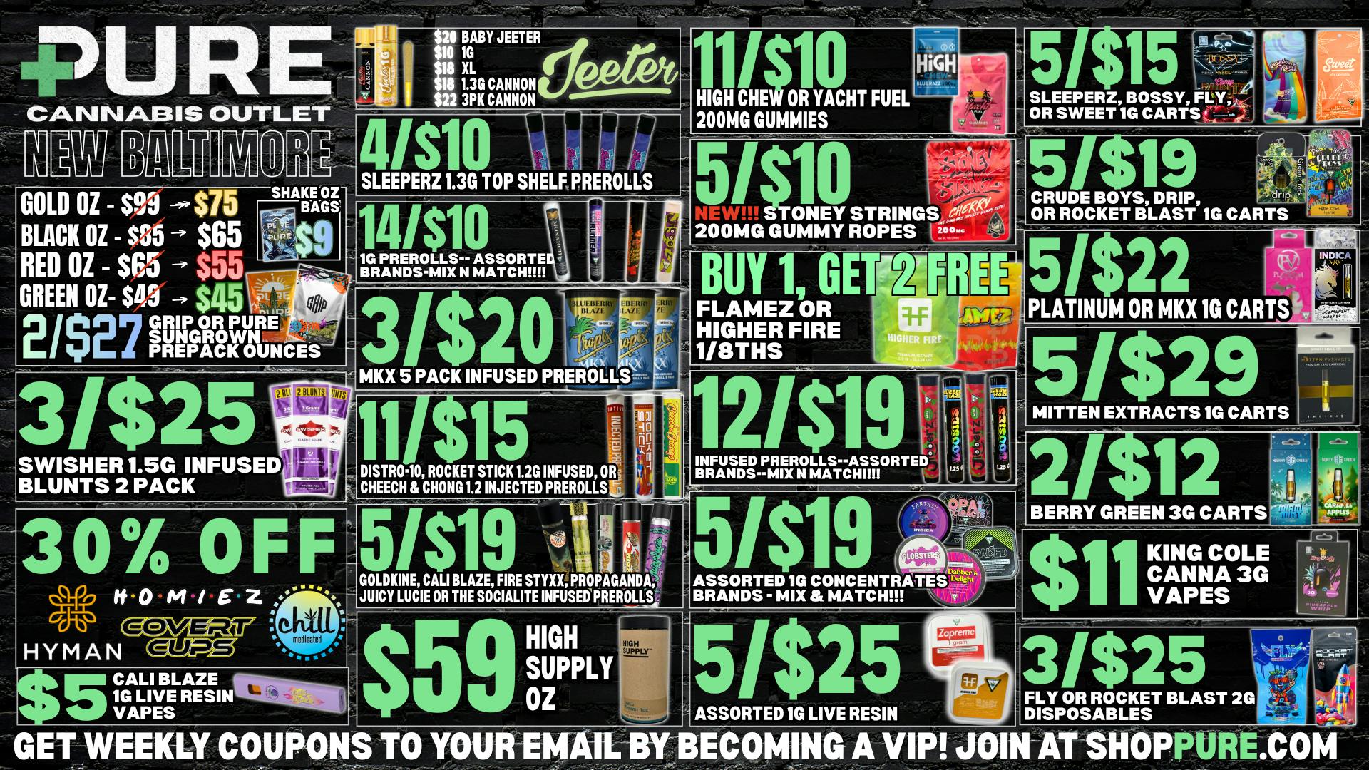 Pure Cannabis Outlet - New Baltimore FLOWER SALE 🍃 30% OFF SELECT BRANDS🍃JEETER SALE!