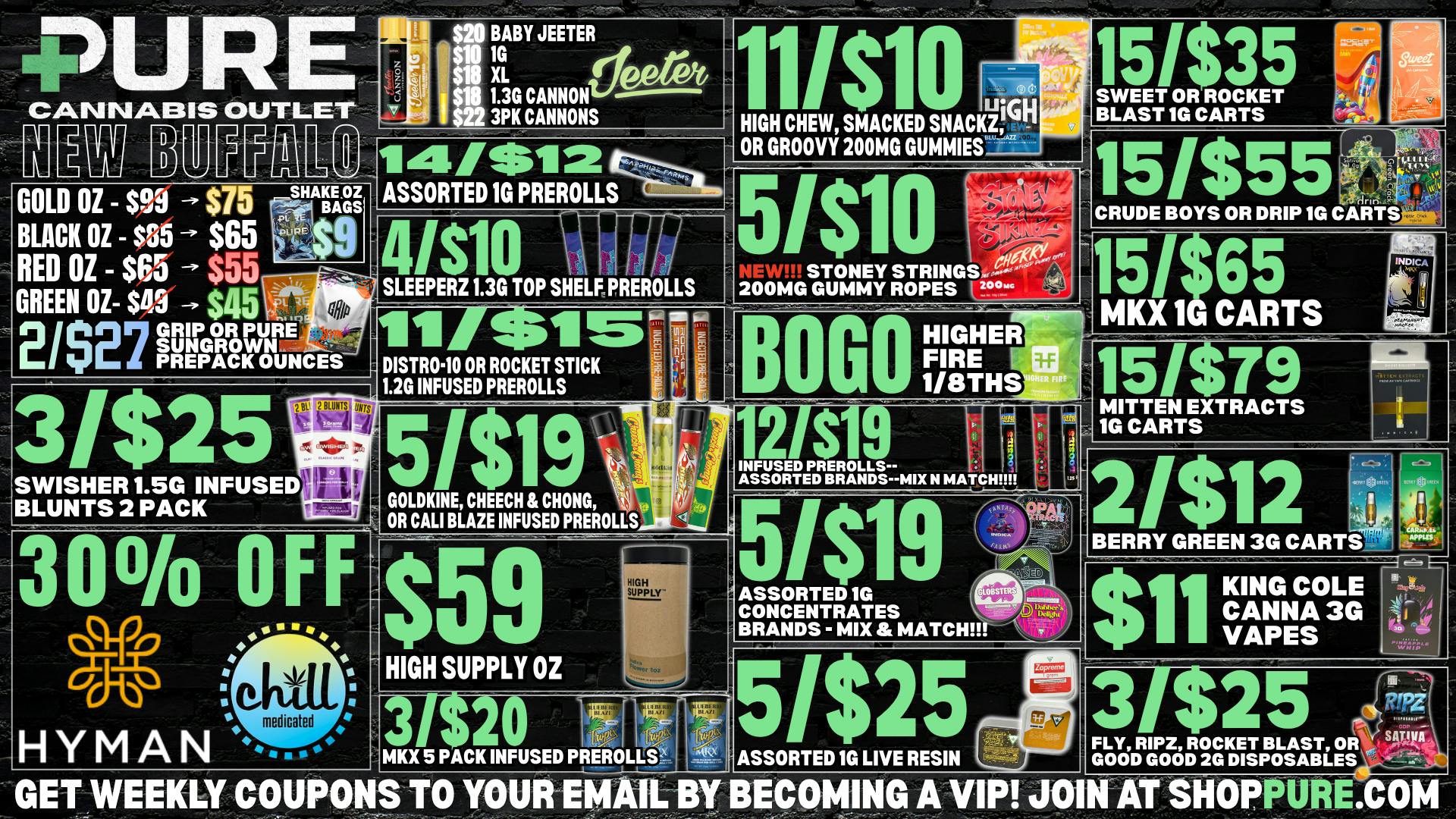 Pure Cannabis Outlet - New Buffalo FLOWER SALE 🍃 30% OFF SELECT BRANDS🍃JEETER SALE!