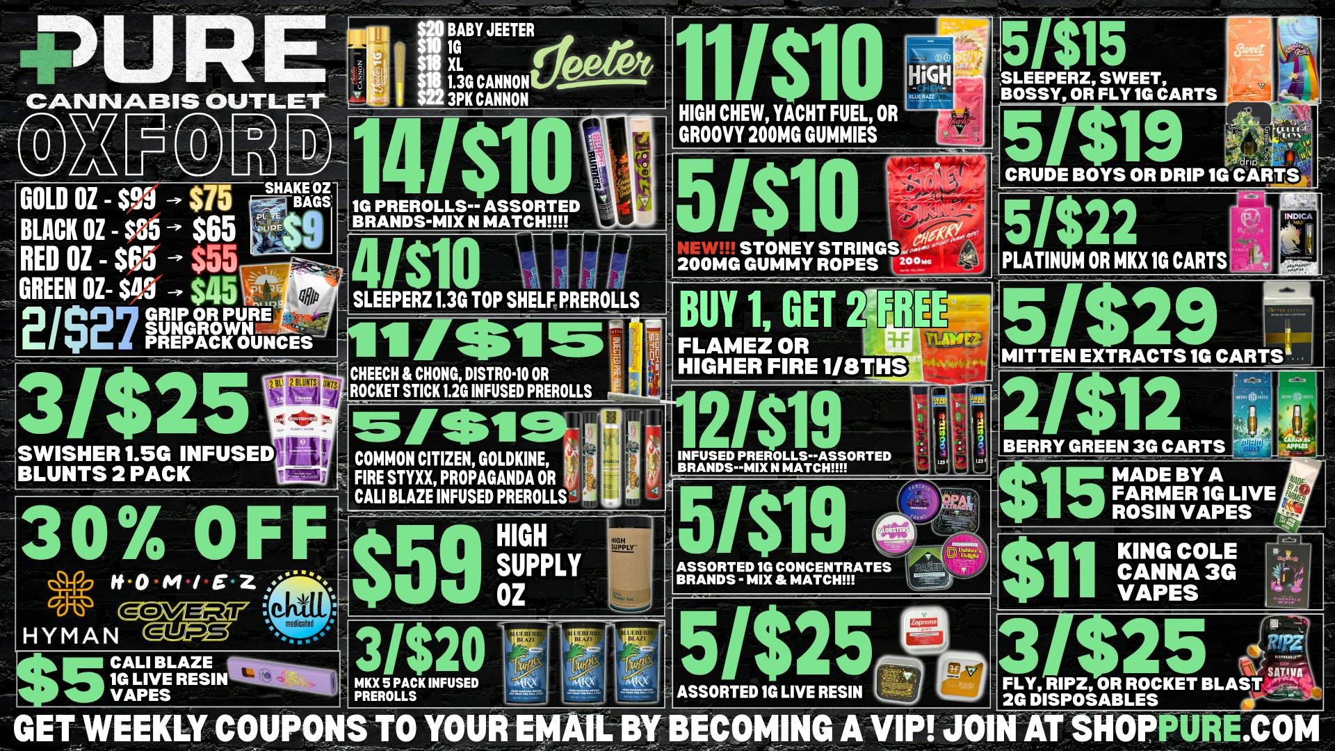 Pure Cannabis Outlet Delivery FLOWER SALE 🍃 30% OFF SELECT BRANDS🍃JEETER SALE!