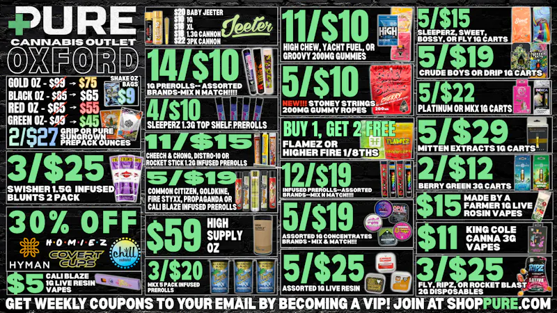 Pure Cannabis Outlet Delivery FLOWER SALE 🍃 30% OFF SELECT BRANDS🍃JEETER SALE!