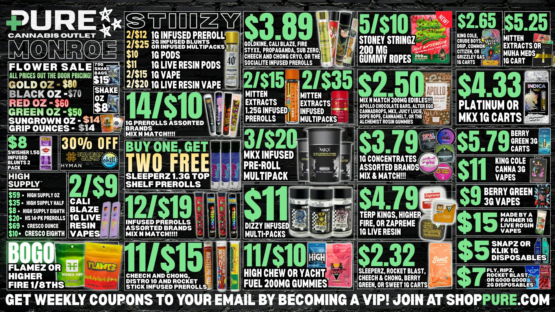 Pure Cannabis Outlet - Monroe 🍃FLOWER SALE🍃30% OFF SELECT BRANDS🍃MITTEN SALE!
