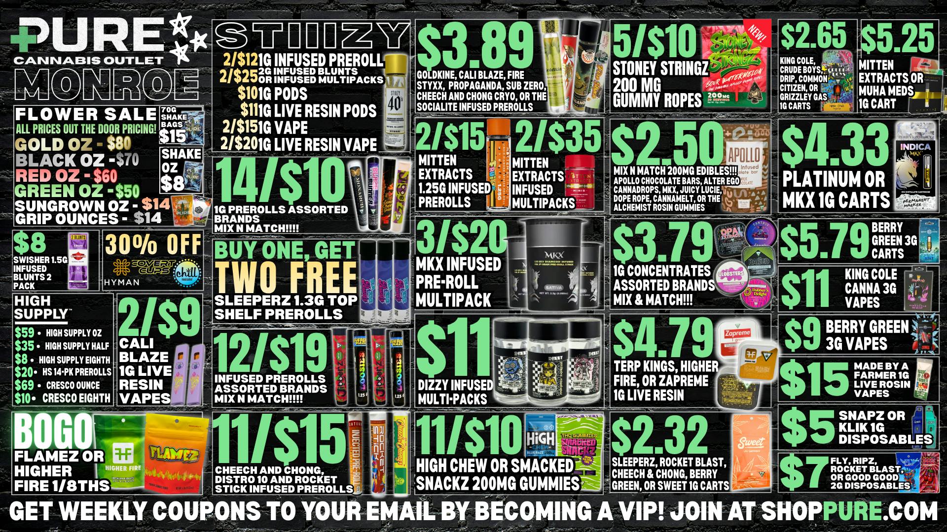 Pure Cannabis Outlet - Monroe 🍃FLOWER SALE🍃30% OFF SELECT BRANDS🍃MITTEN SALE!