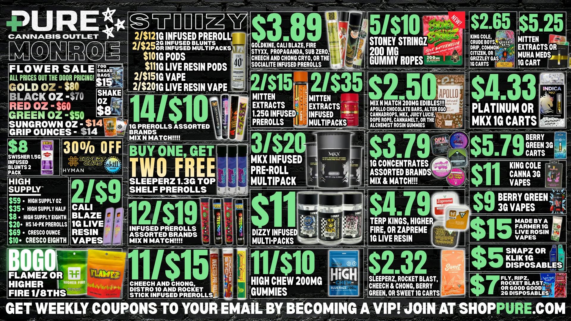 Pure Cannabis Outlet - Monroe 🍃FLOWER SALE🍃30% OFF SELECT BRANDS🍃MITTEN SALE!