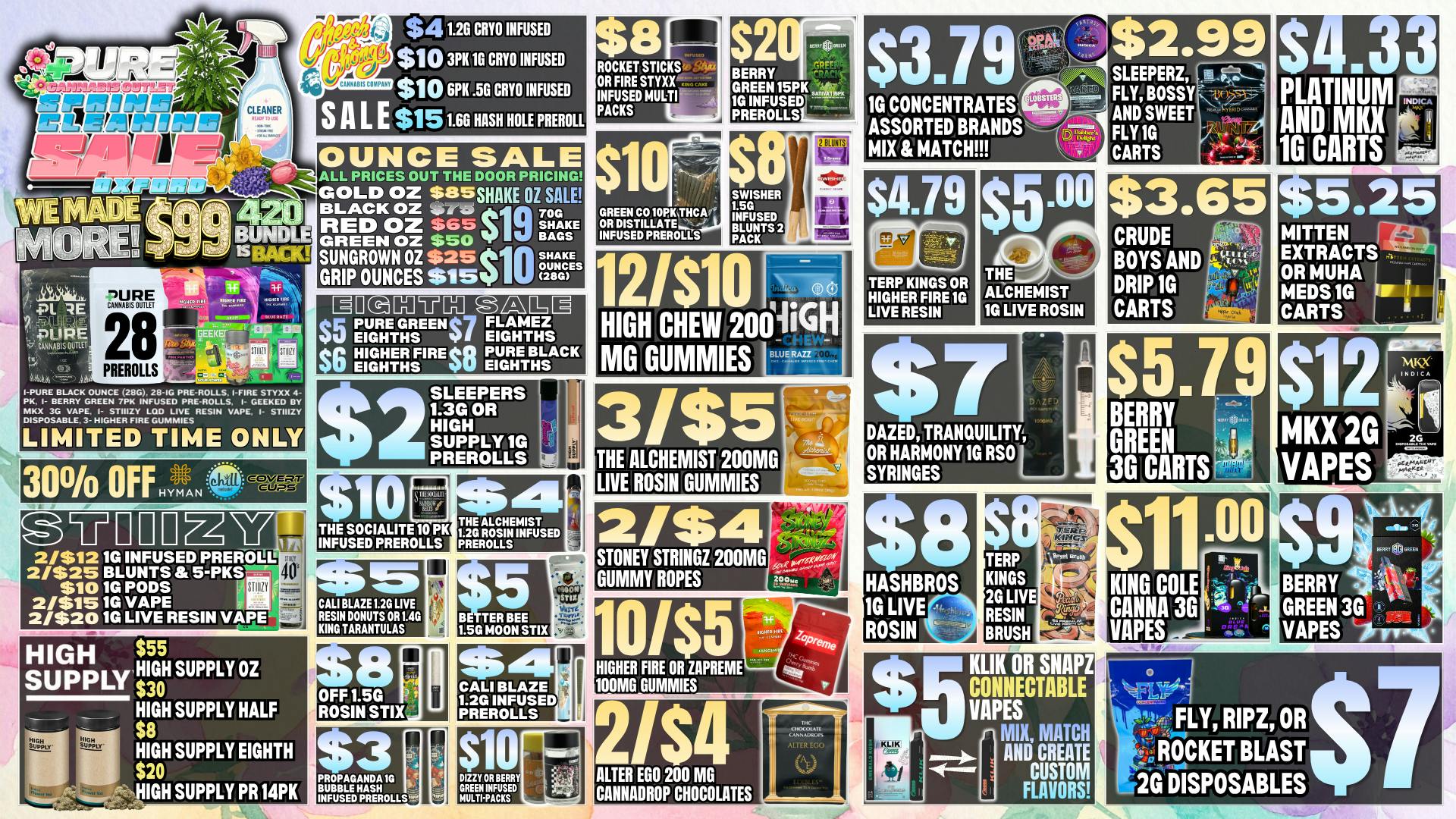 Pure Cannabis Outlet - Oxford SPRING CLEANING SALE🍃$99 BUNDLES ARE BACK!🍃