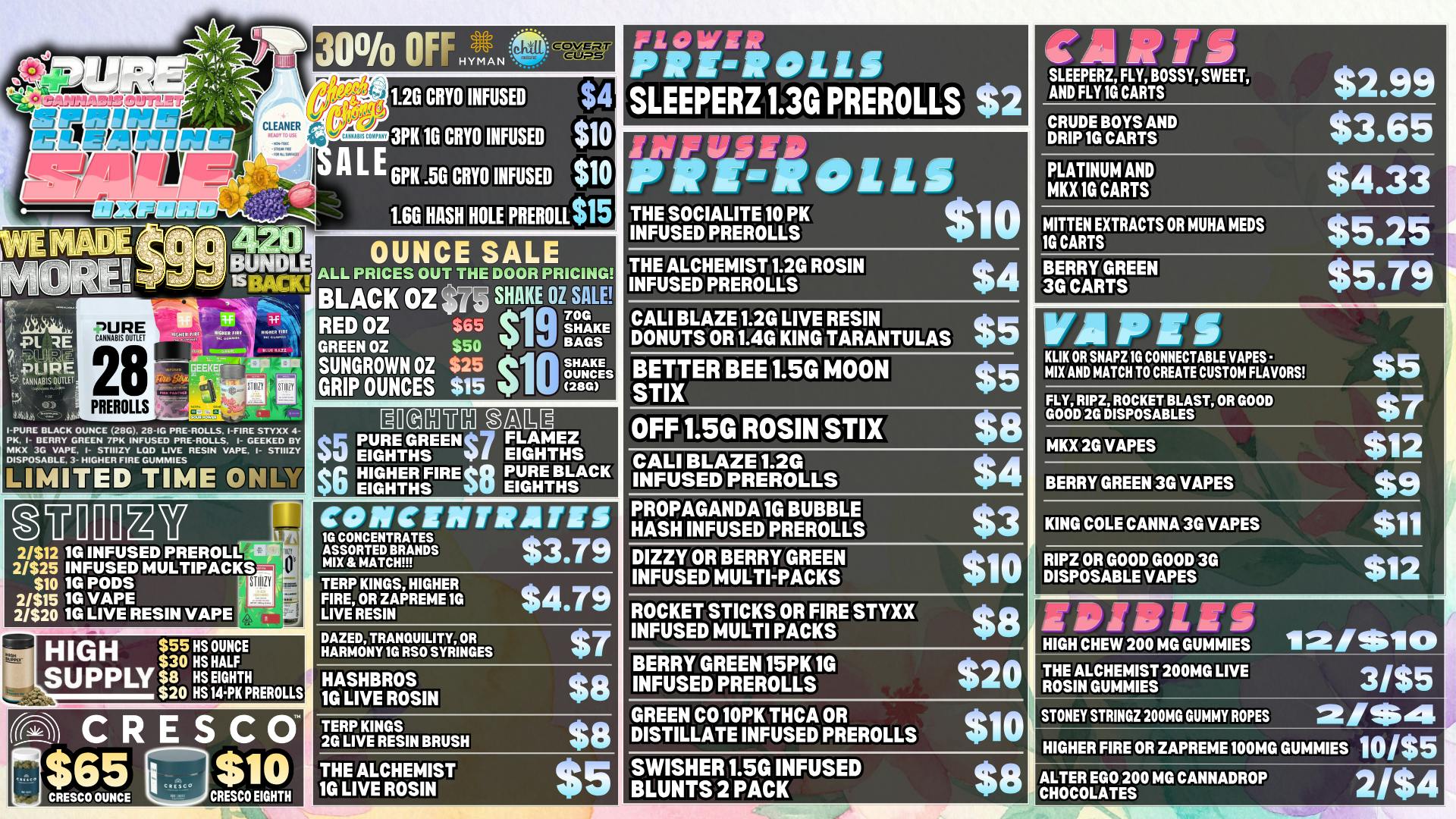 Pure Cannabis Outlet - Oxford SPRING CLEANING SALE🍃$99 BUNDLE IS BACK!🍃