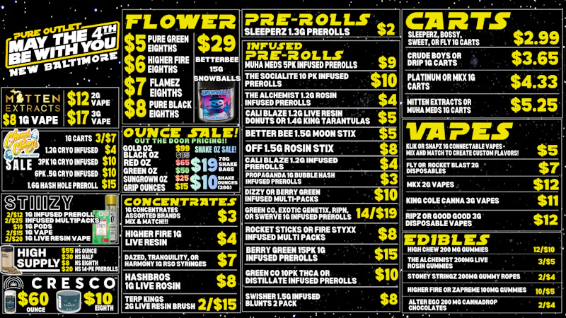 Pure Cannabis Outlet - New Baltimore ⭐💥 NO 24% TAX INCREASE 🌌 JOIN THE DANK SIDE ⭐💥