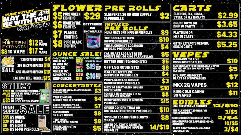 Pure Cannabis Outlet Delivery ⭐💥 NO 24% TAX INCREASE 🌌 JOIN THE DANK SIDE ⭐💥