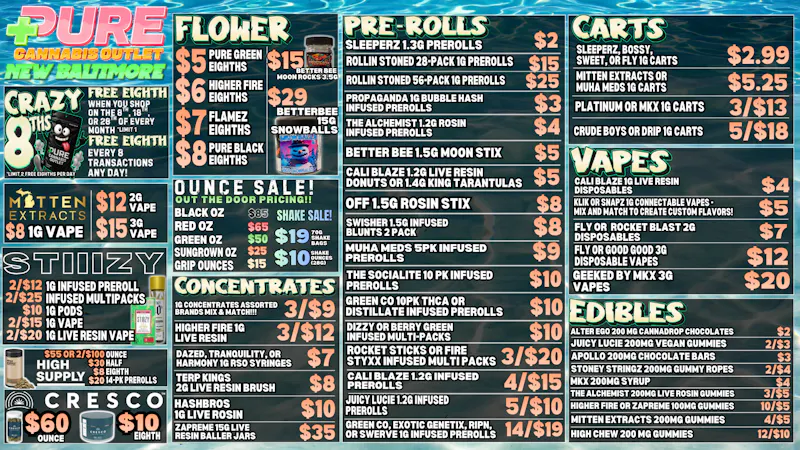 Pure Cannabis Outlet - New Baltimore ☀️CRAZY 8THS IS HERE☀️