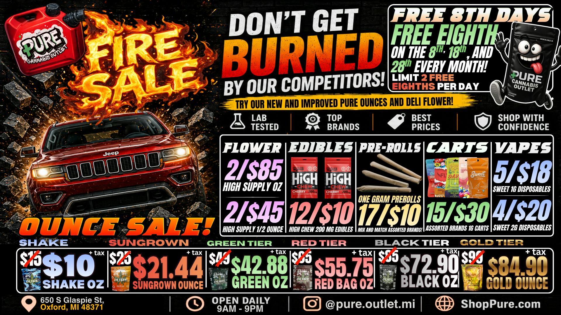 Pure Cannabis Outlet - Oxford FIRE SALE 🔥 WERE NOT DONE 🔥 2/$85 HIGH SUPPLY OZ