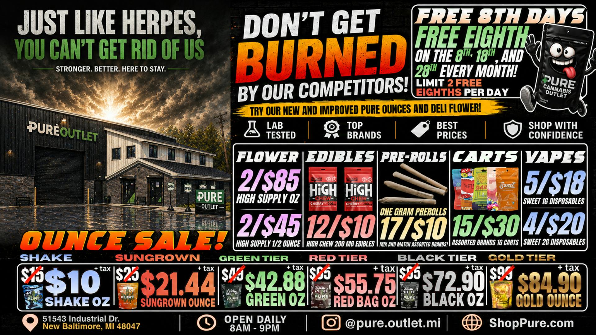 Pure Cannabis Outlet - New Baltimore 🔥FIRE SALE 🔥 WERE NOT DONE 🔥