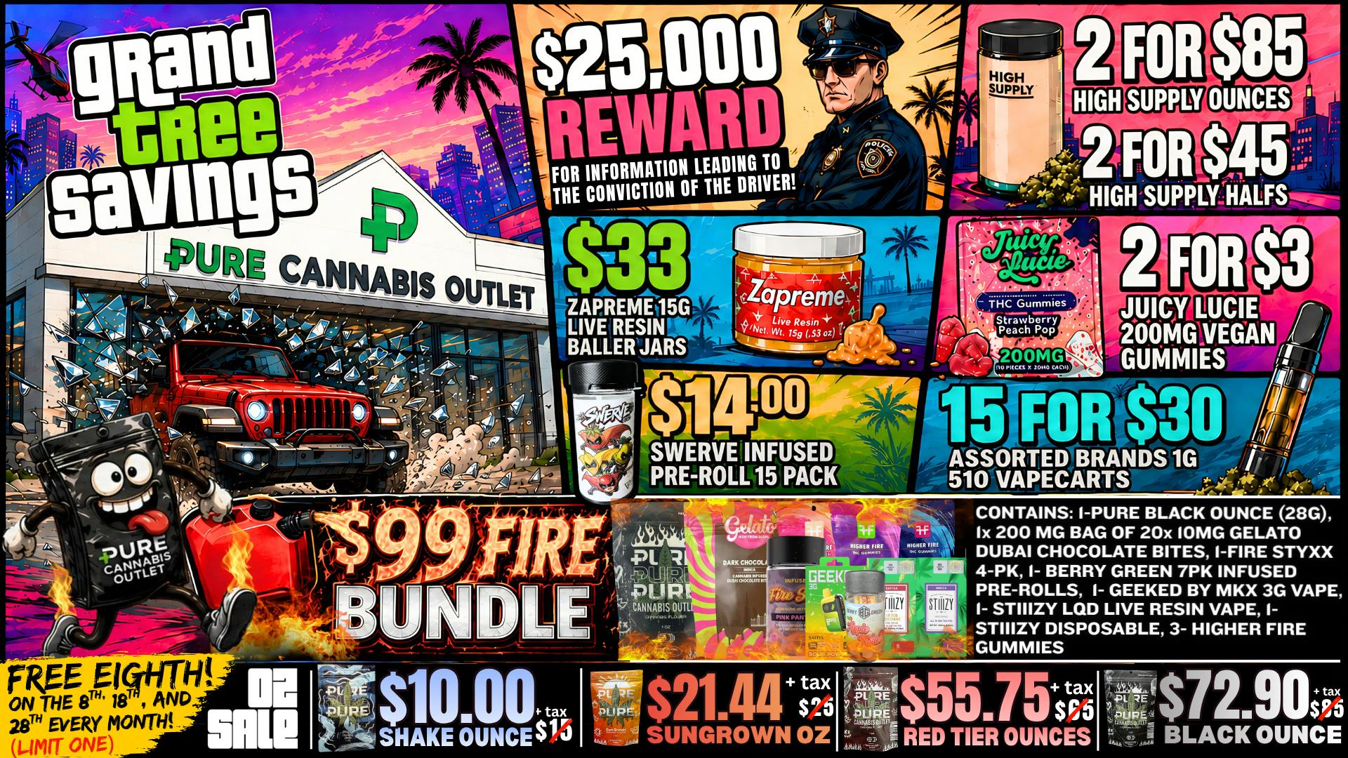 Pure Cannabis Outlet - Monroe 💰$25,000 REWARD💰$33 LIVE RESIN 15G BALLER JAR🔥