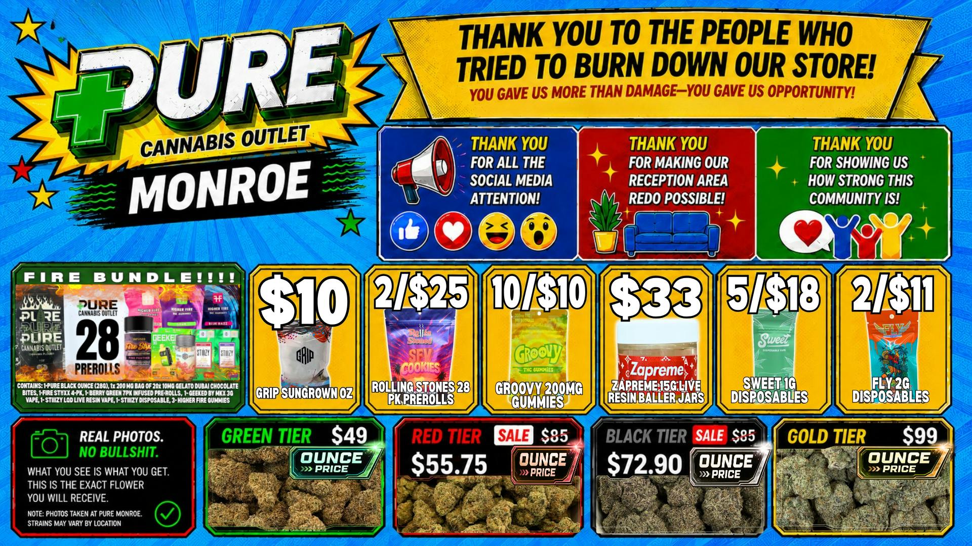 Pure Cannabis Outlet - Monroe 🙏$33 15G BALLER JARS🙏2/$25 28PK PREROLLS🙏