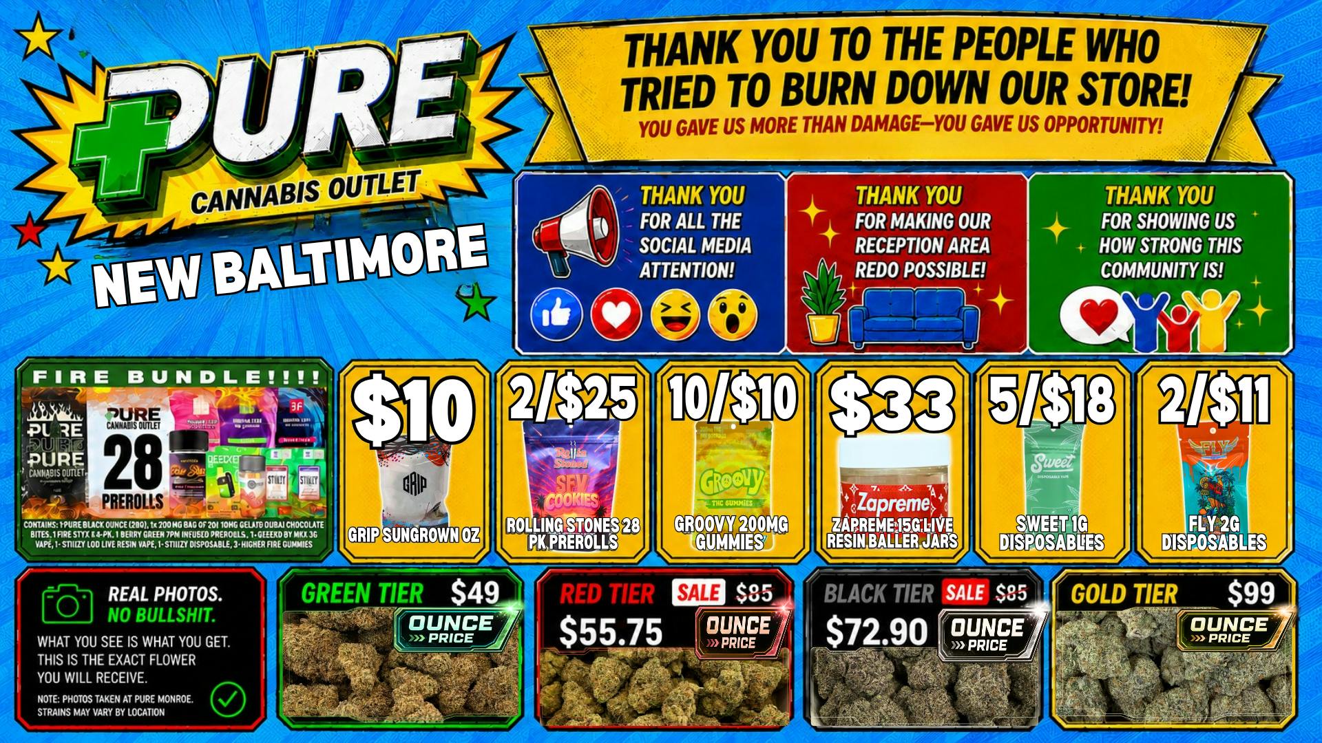 PURE Macomb - Delivery 🙏$33 15G BALLER JARS🙏2/$25 28PK PREROLLS🙏