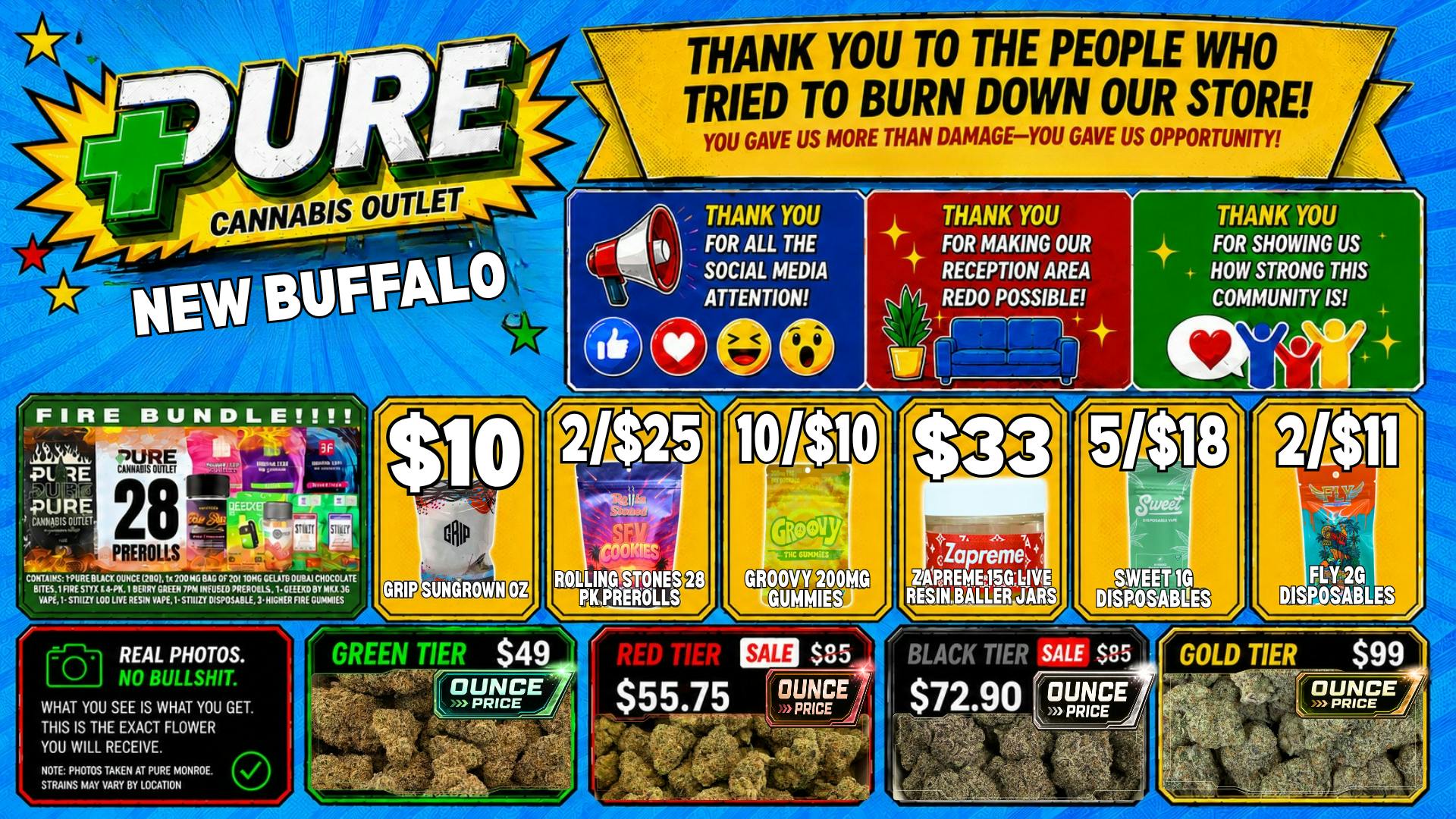 Pure Cannabis Outlet - New Buffalo 🙏$33 15G BALLER JARS🙏2/$25 28PK PREROLLS🙏