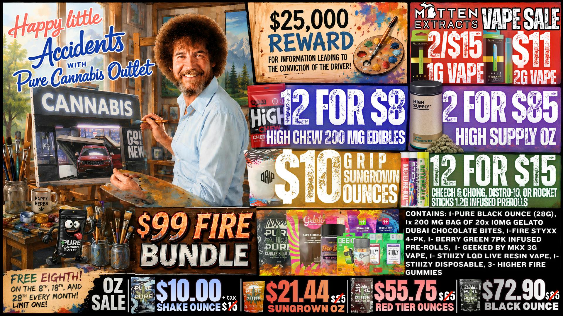 Pure Cannabis Outlet - Oxford 🐀12/$8 200MG HIGH CHEW GUMMIES🐀$99 FIRE BUNDLE🐀