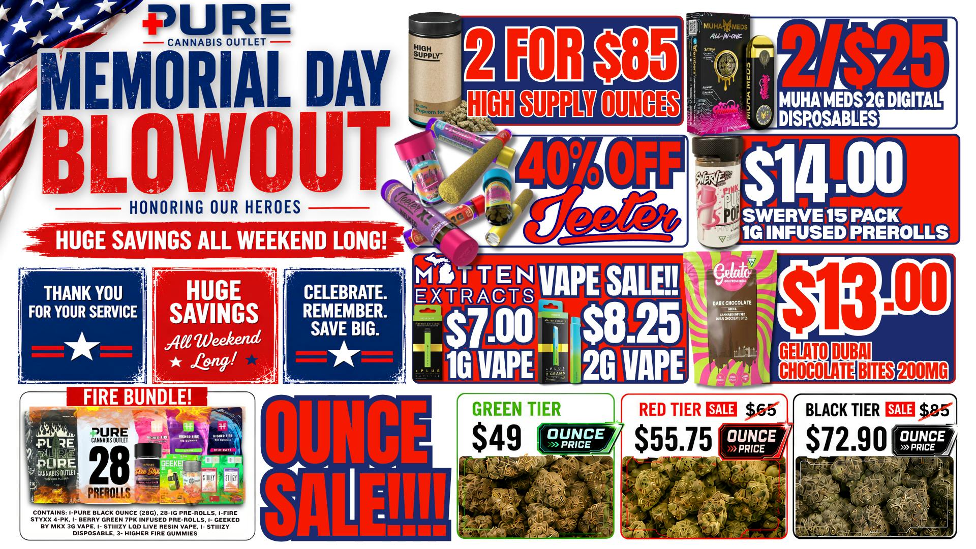 Pure Cannabis Outlet - New Baltimore 🇺🇸HAPPY MEMORIAL DAY🇺🇸40% OFF ALL JEETERS🇺🇸