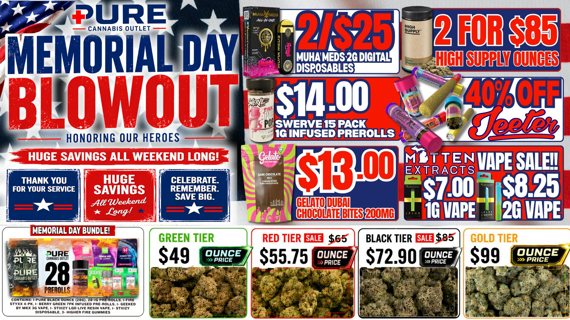 Pure Cannabis Outlet - Oxford 🇺🇸40% OFF ALL JEETERS 🇺🇸MEMORIAL DAY BLOWOUT