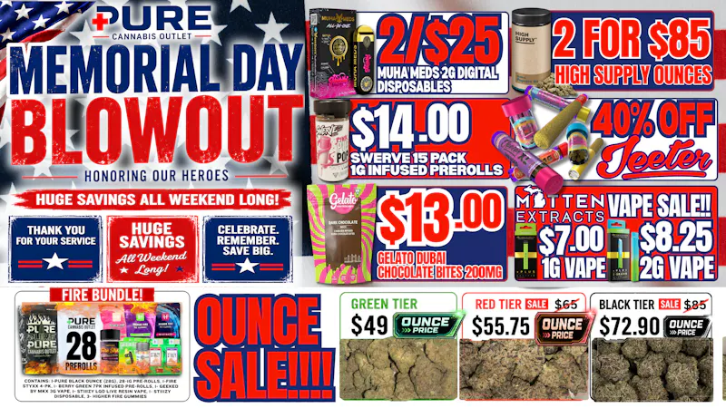Pure Cannabis Outlet - New Baltimore 🇺🇸40% OFF ALL JEETERS 🇺🇸MEMORIAL DAY BLOWOUT