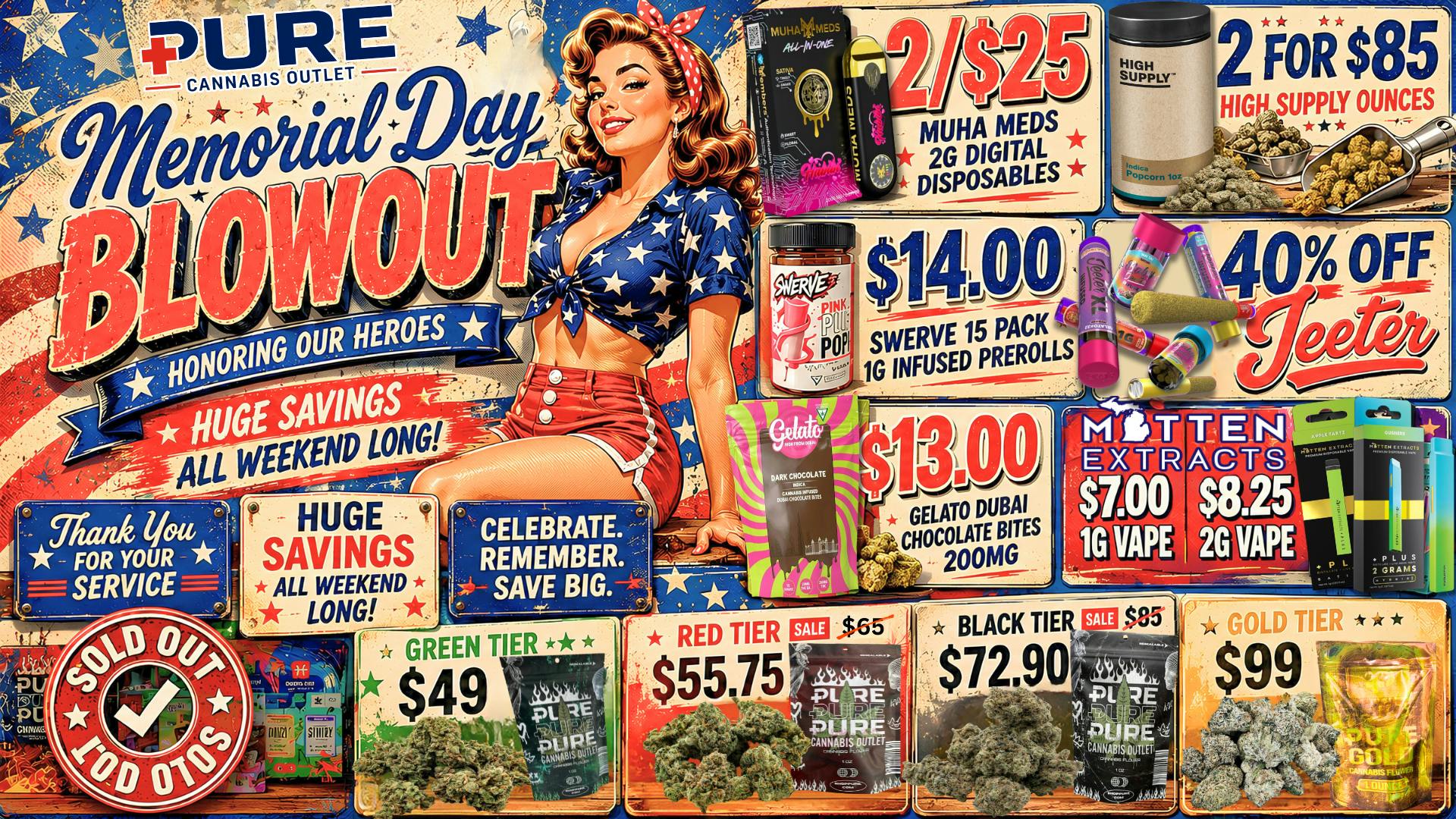 Pure Cannabis Outlet - Monroe 40% OFF ALL JEETERS 🇺🇸MEMORIAL DAY BLOWOUT🇺🇸