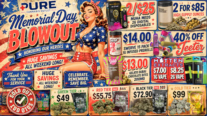 Pure Cannabis Outlet - Monroe 40% OFF ALL JEETERS 🇺🇸MEMORIAL DAY BLOWOUT🇺🇸