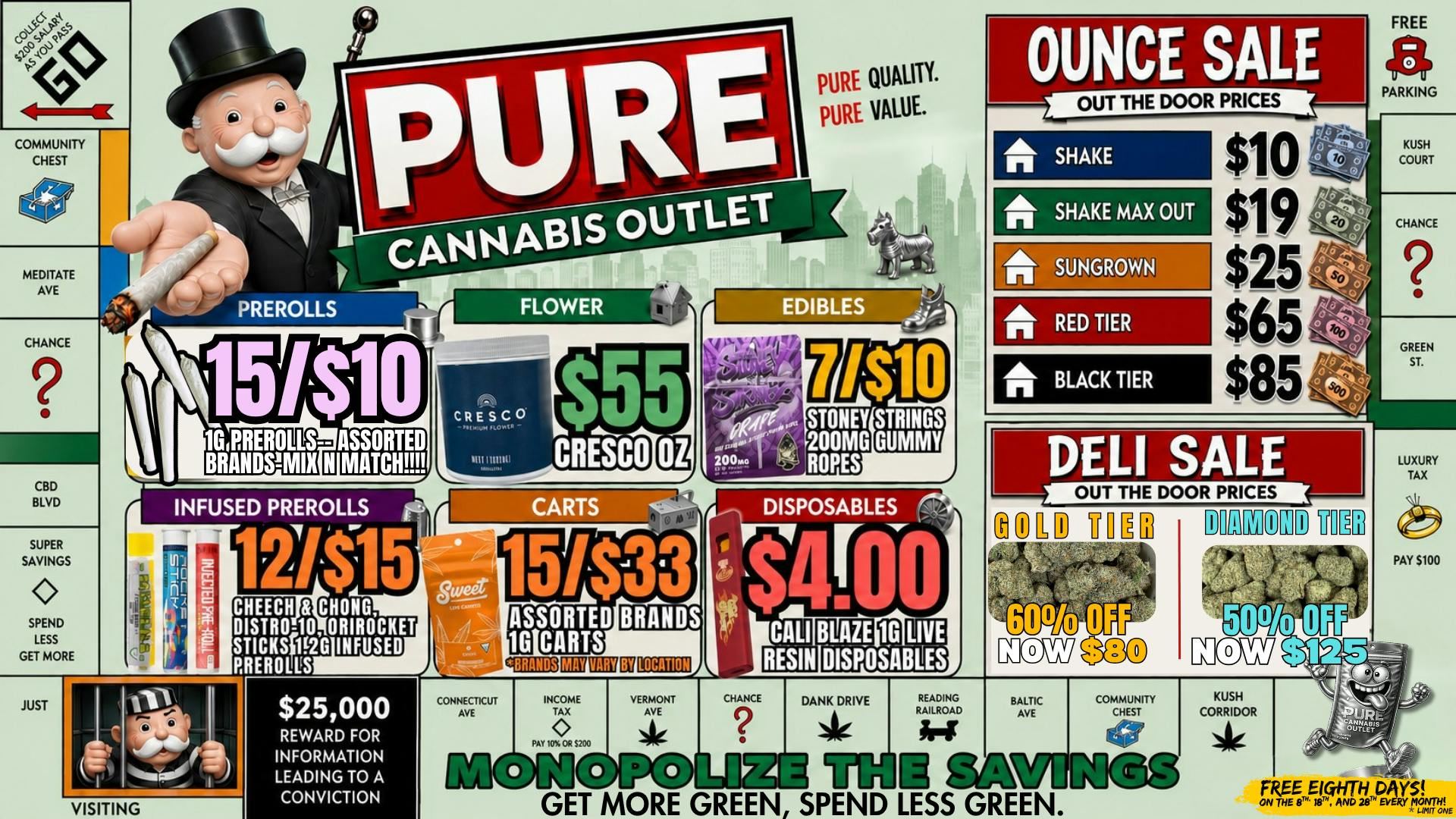 Pure Cannabis Outlet - New Baltimore $55 CRESCO OUNCE🍃7/$10 STONEY STRINGS GUMMIES