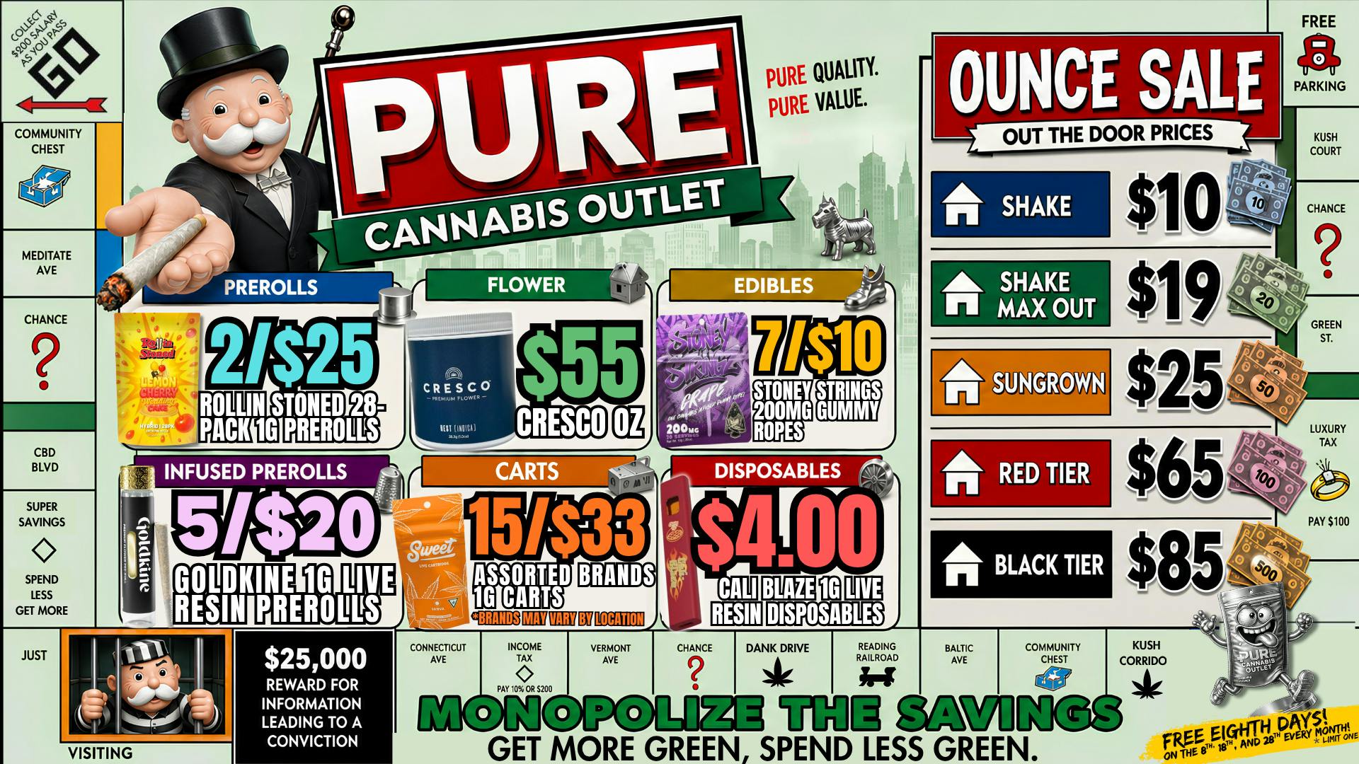 Pure Cannabis Outlet - New Buffalo $55 CRESCO OUNCE🍃7/$10 STONEY STRINGS GUMMIES🔥