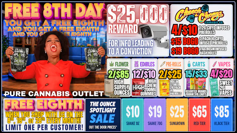 Pure Cannabis Outlet - Monroe ⭐️🍃FREE 8THS DAY!! 🍃⭐️COME GET YOUR FREE 8TH🍃⭐️