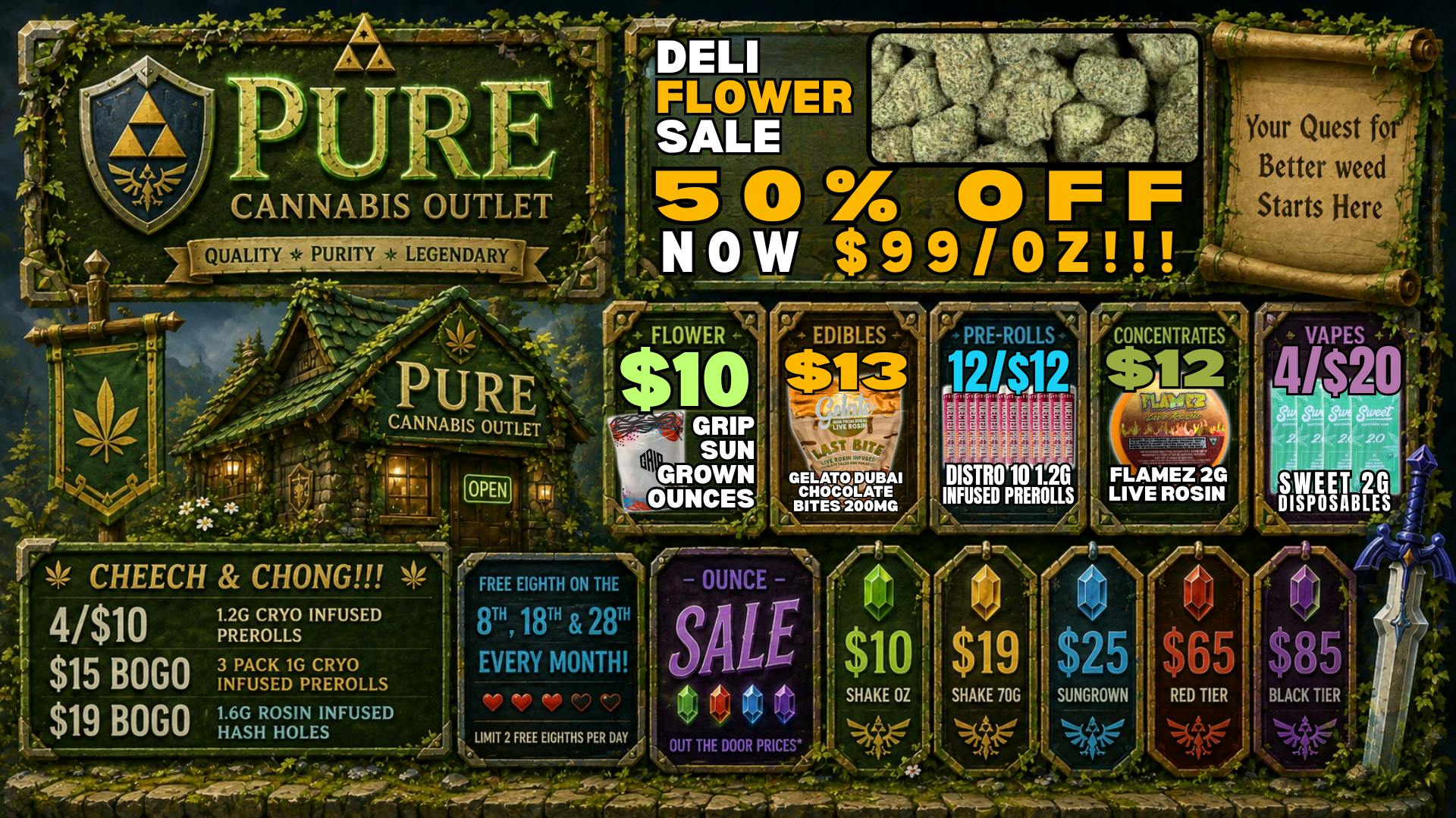 Pure Cannabis Outlet - Oxford CHEECH & CHONG SALE😮‍💨$10 SOCIETYC 1G LIVE ROSIN