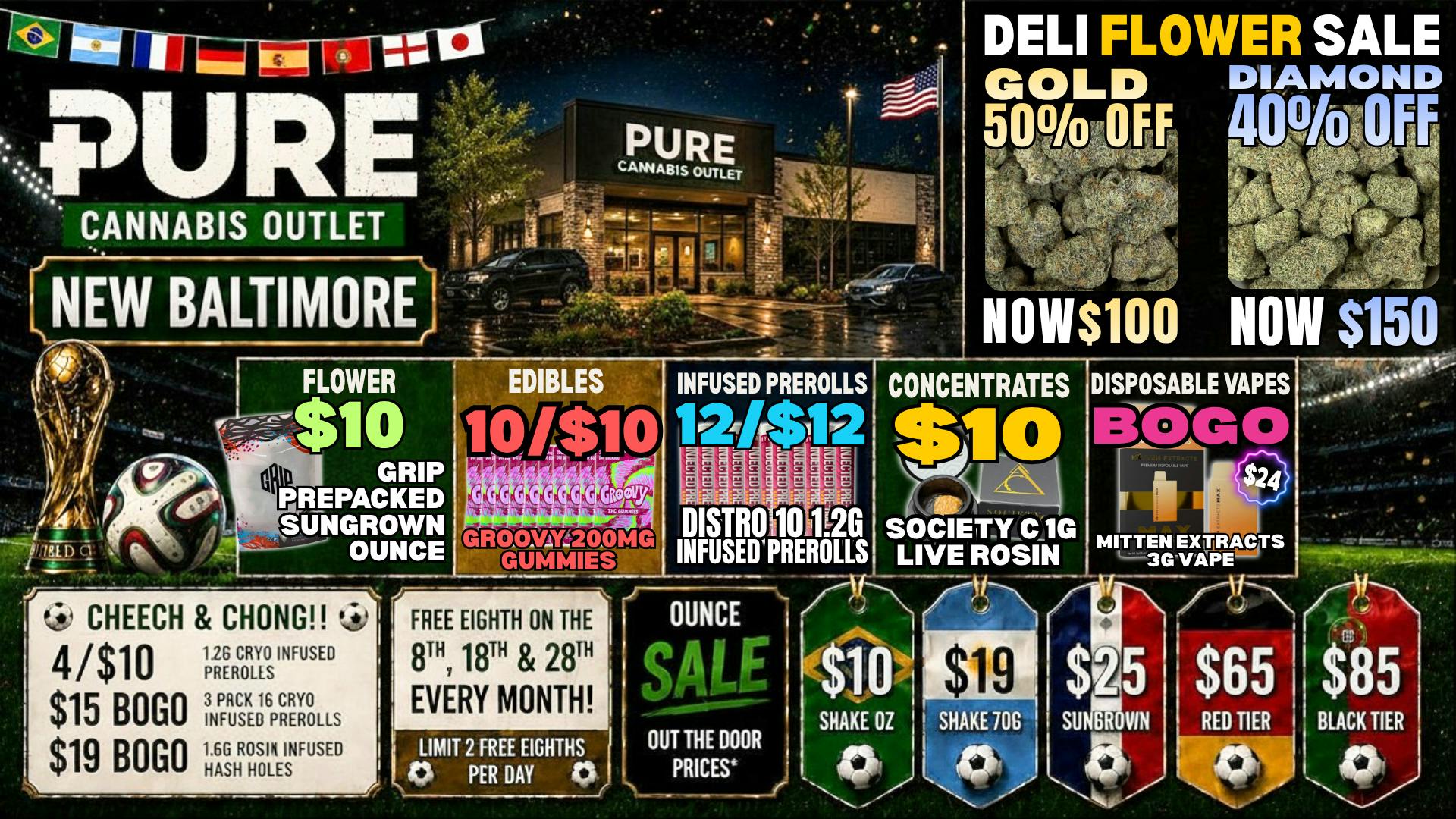 Pure Cannabis Outlet - New Baltimore CHEECH & CHONG SALE⚽️$10 SOCIETY C 1G LIVE ROSIN⚽️
