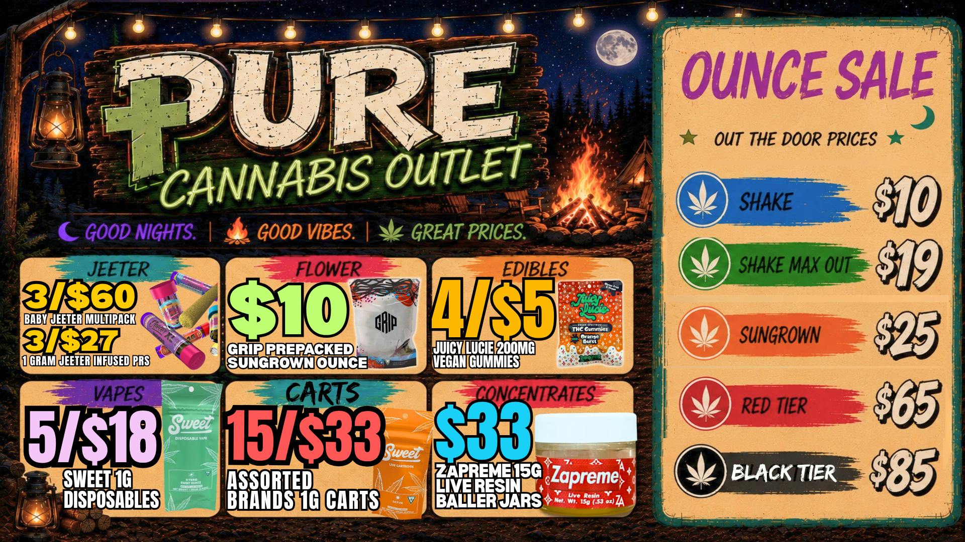 Pure Cannabis Outlet - Monroe JEETER SALE🔥3/$27 1G JEETERS🔥3/$60 BABY JEETERS
