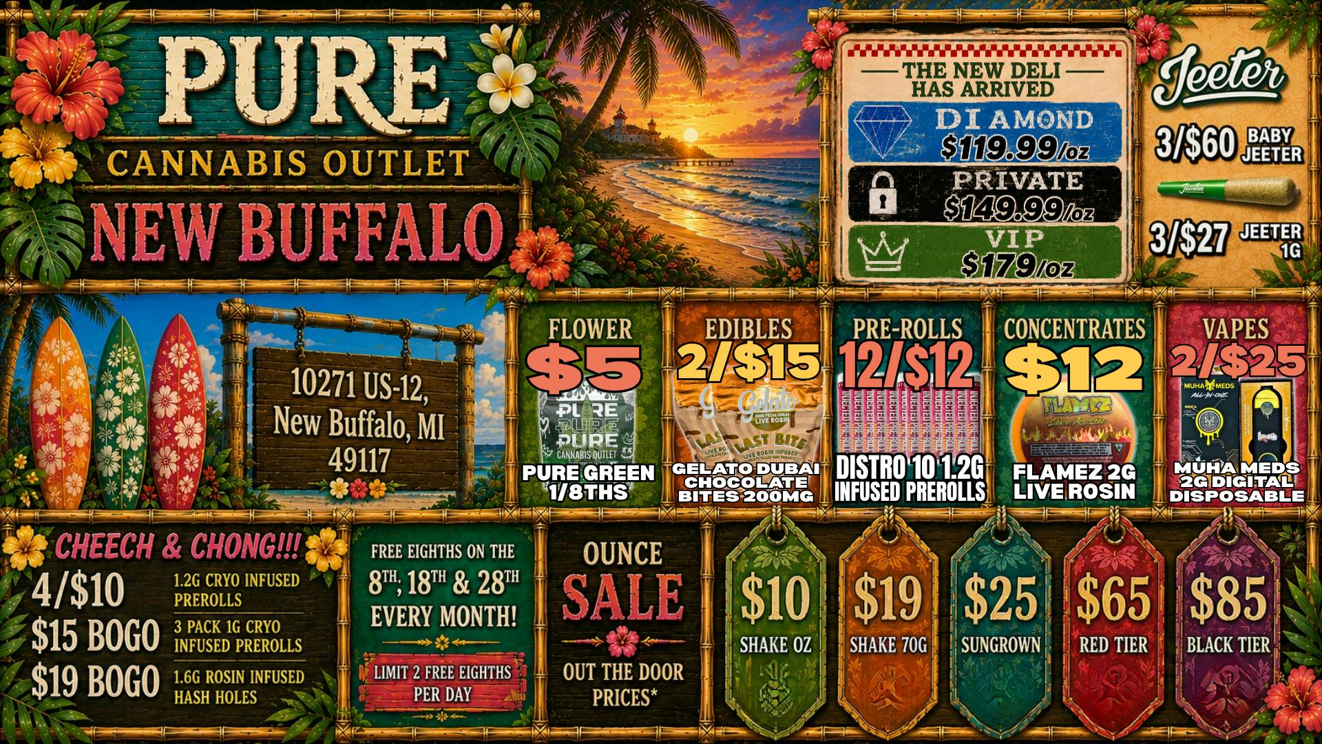 Pure Cannabis Outlet - New Buffalo ⭐️NOW SERVING DELI FLOWER 🍃JEETER 1G 3/$27🌴