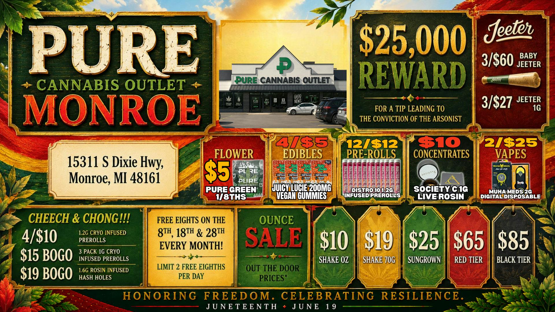 Pure Cannabis Outlet - Monroe 🔥 CHEECH & CHONG BOGOS + JEETER SALE 💸