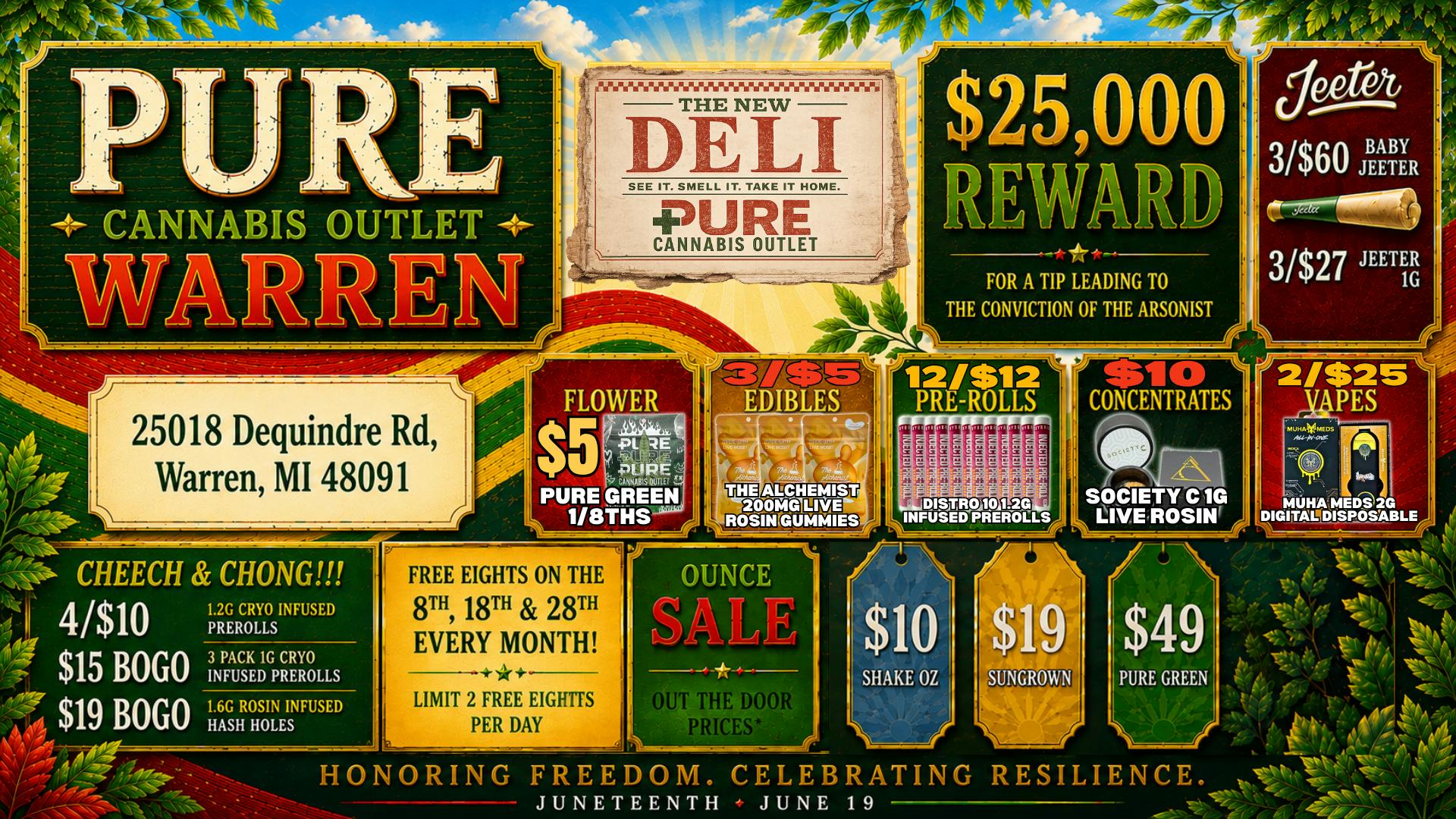 Pure Cannabis Outlet - Warren 🔥 CHEECH & CHONG BOGOS + JEETER SALE 💸