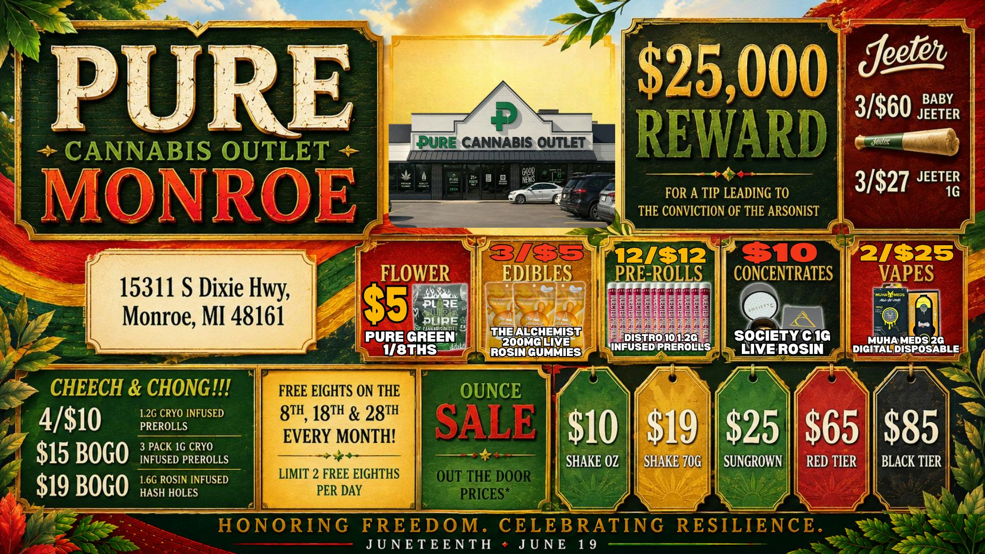 Pure Cannabis Outlet - Monroe 🔥 CHEECH & CHONG BOGOS + JEETER SALE 💸