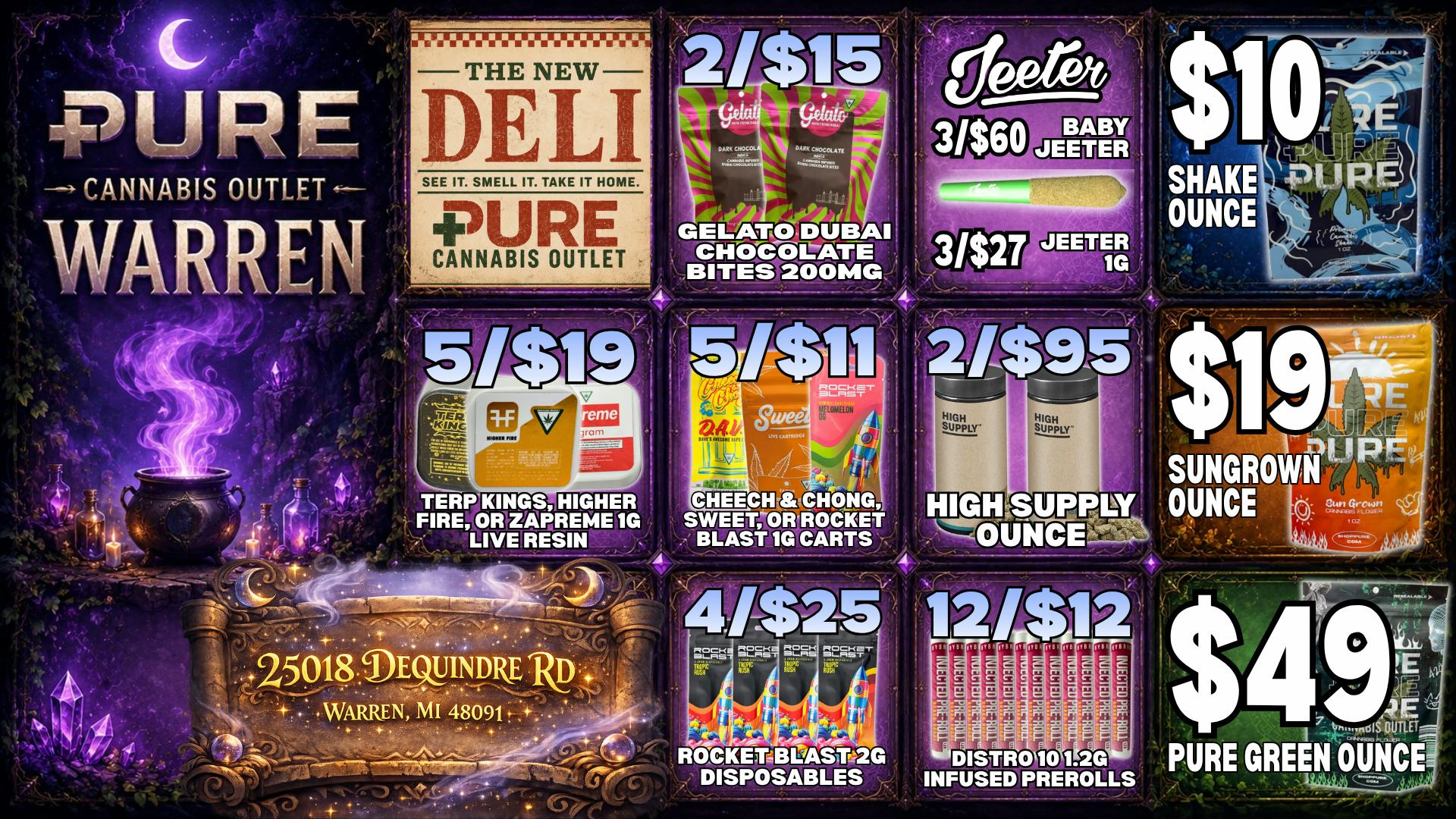 Pure Cannabis Outlet - Warren 🔥 CHEECH & CHONG BOGOS + JEETER SALE 🔮